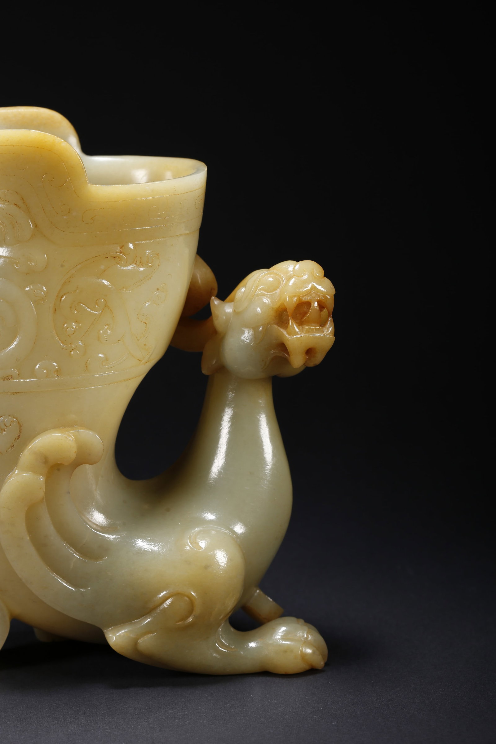 A HETIAN JADE PHOENIX CUP - 3