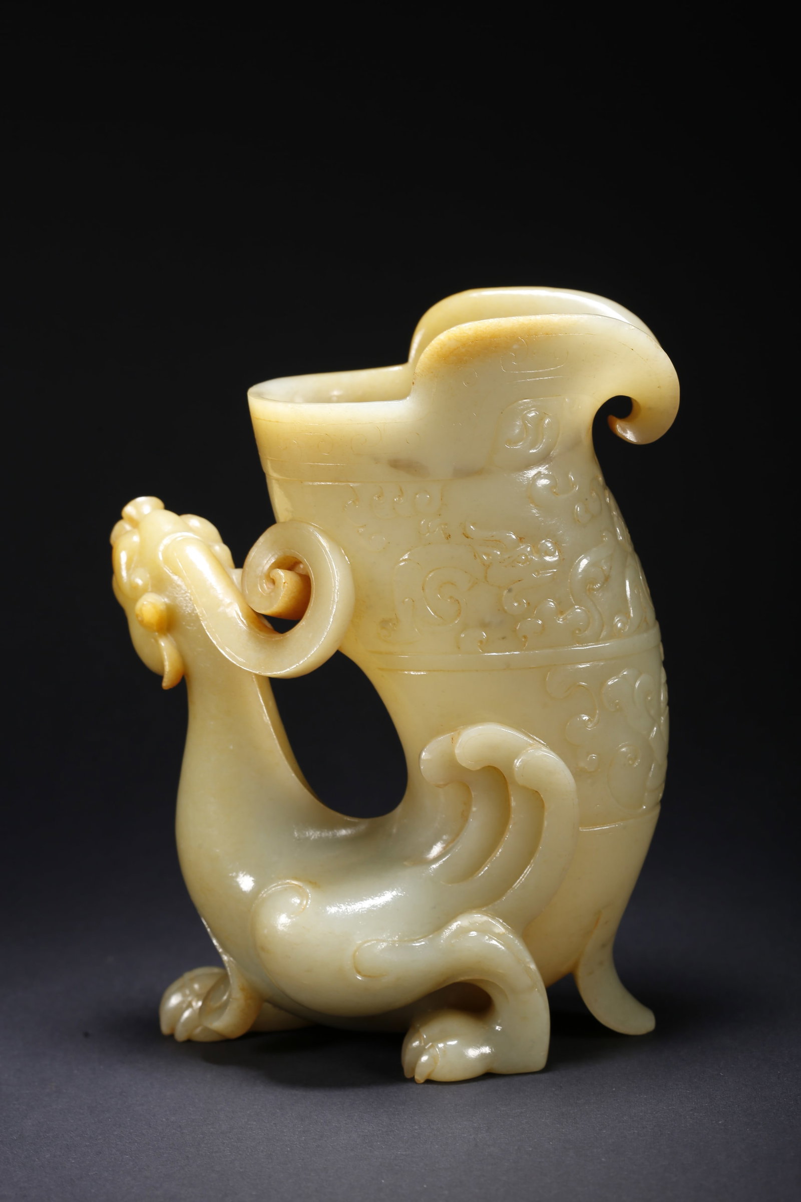 A HETIAN JADE PHOENIX CUP - 5