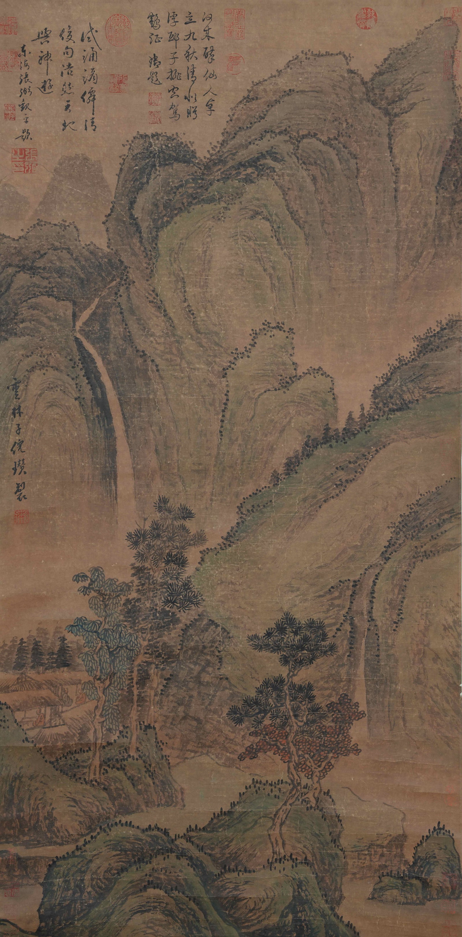 A LANDSCAPE PAINTING ON PAPER BY NI ZAN.倪瓚: Landscape Painting on Paper by Ni Zan.倪瓚