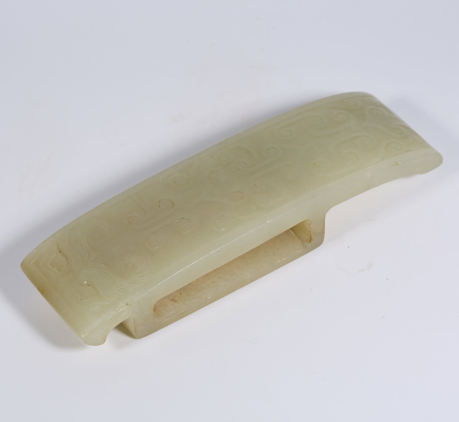 A ANCIENT JADE SWORD FITTING WITH BEAST FACE MOTIF (1 of 8)