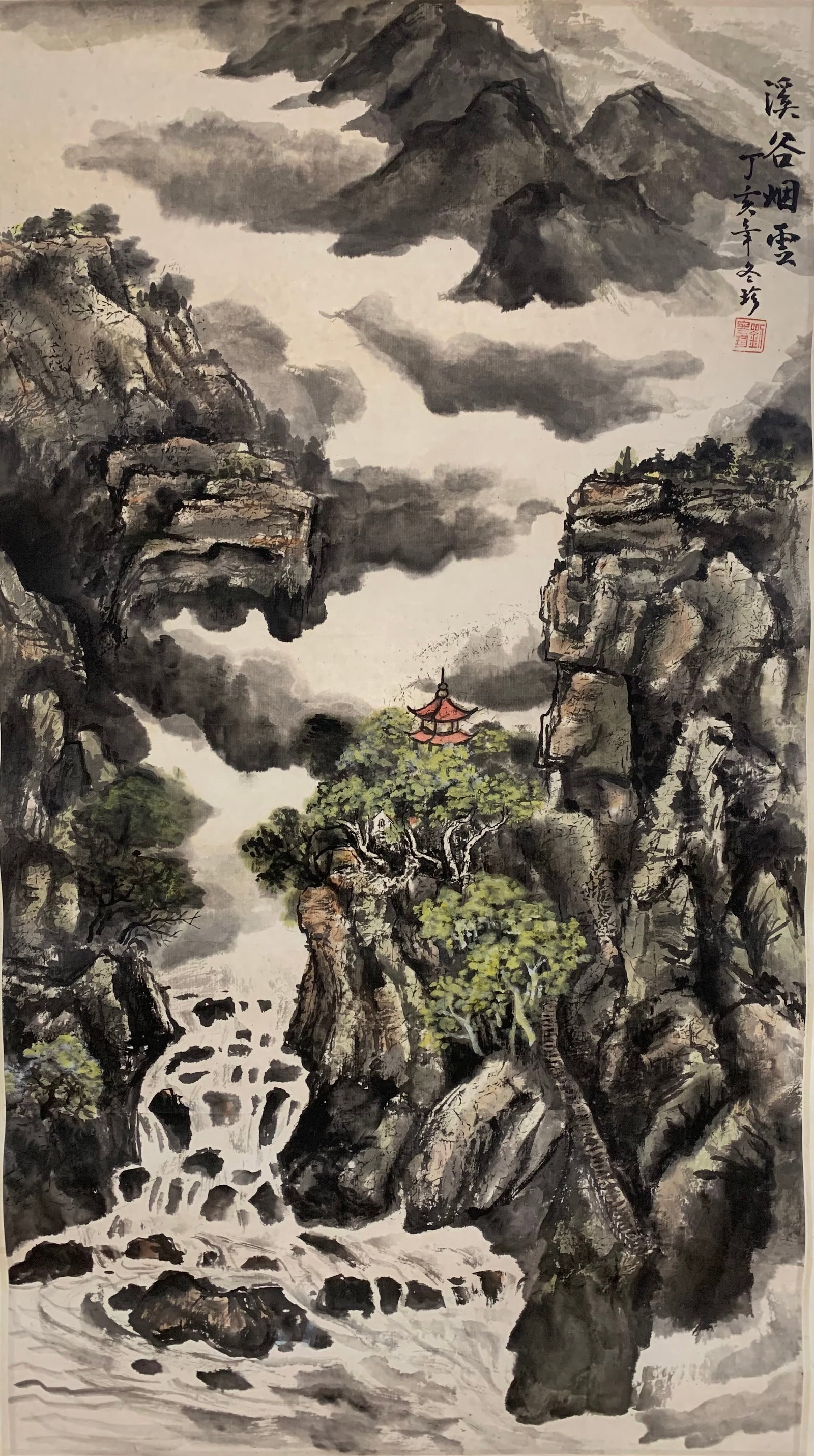 A LANDSCAPE PAINTING ON PAPER BY LIU DONGZHEN.劉冬珍 (1 of 8)