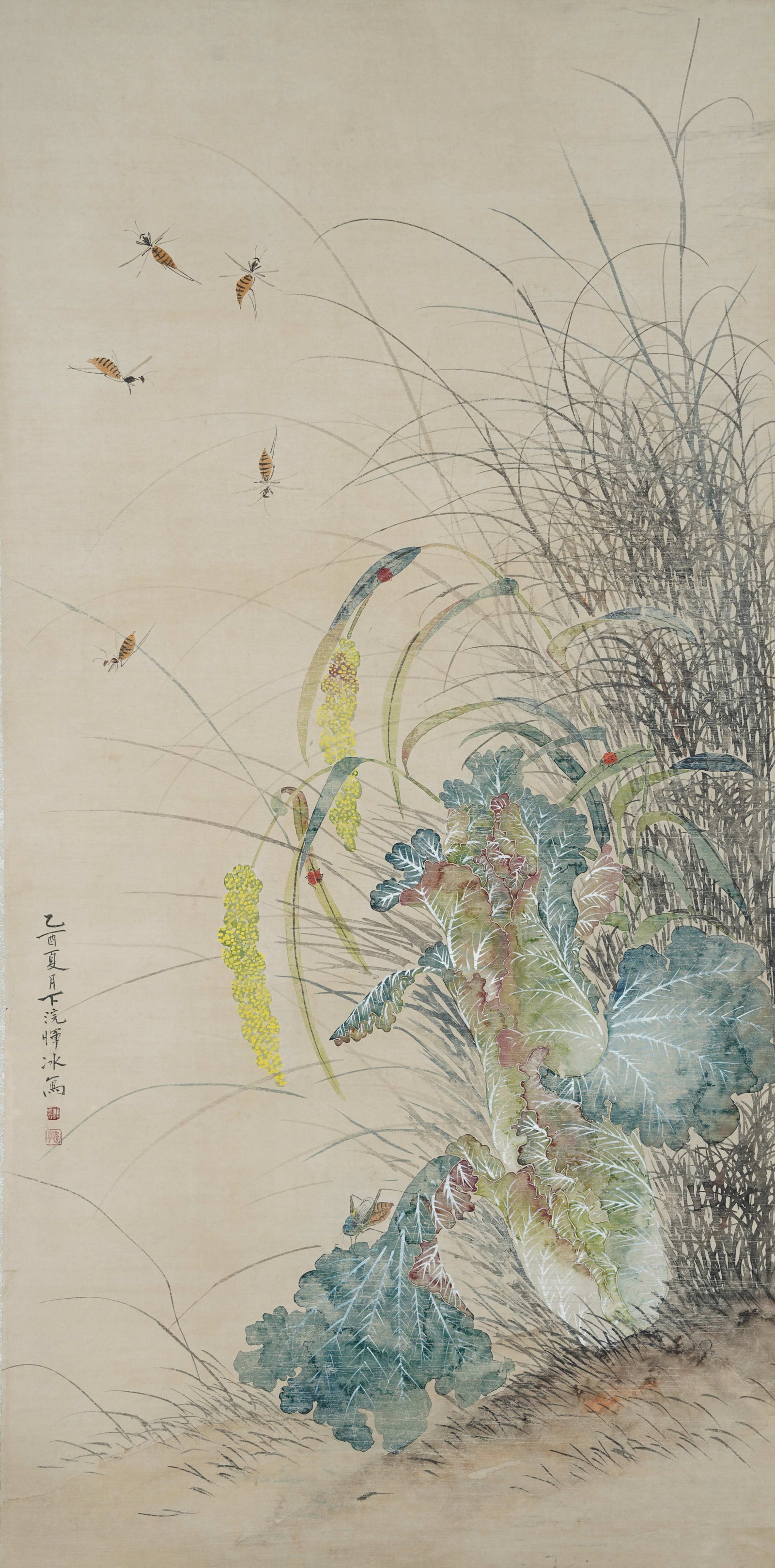 A HUNDRED TREASURES PAINTING ON PAPER BY YUN BING.惲冰: Hundred Treasures Painting on Paper by Yun Bing.惲冰