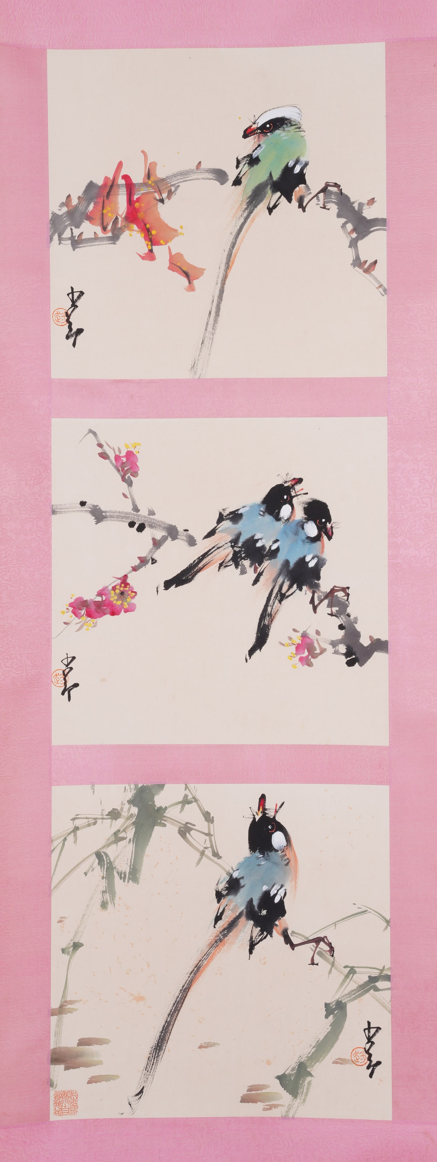 A FLOWER AND BIRD PAINTING ON PAPER BY ZHAO SHAO'ANG.趙少昂: Flower and Bird Painting on Paper by Zhao Shao'ang.趙少昂