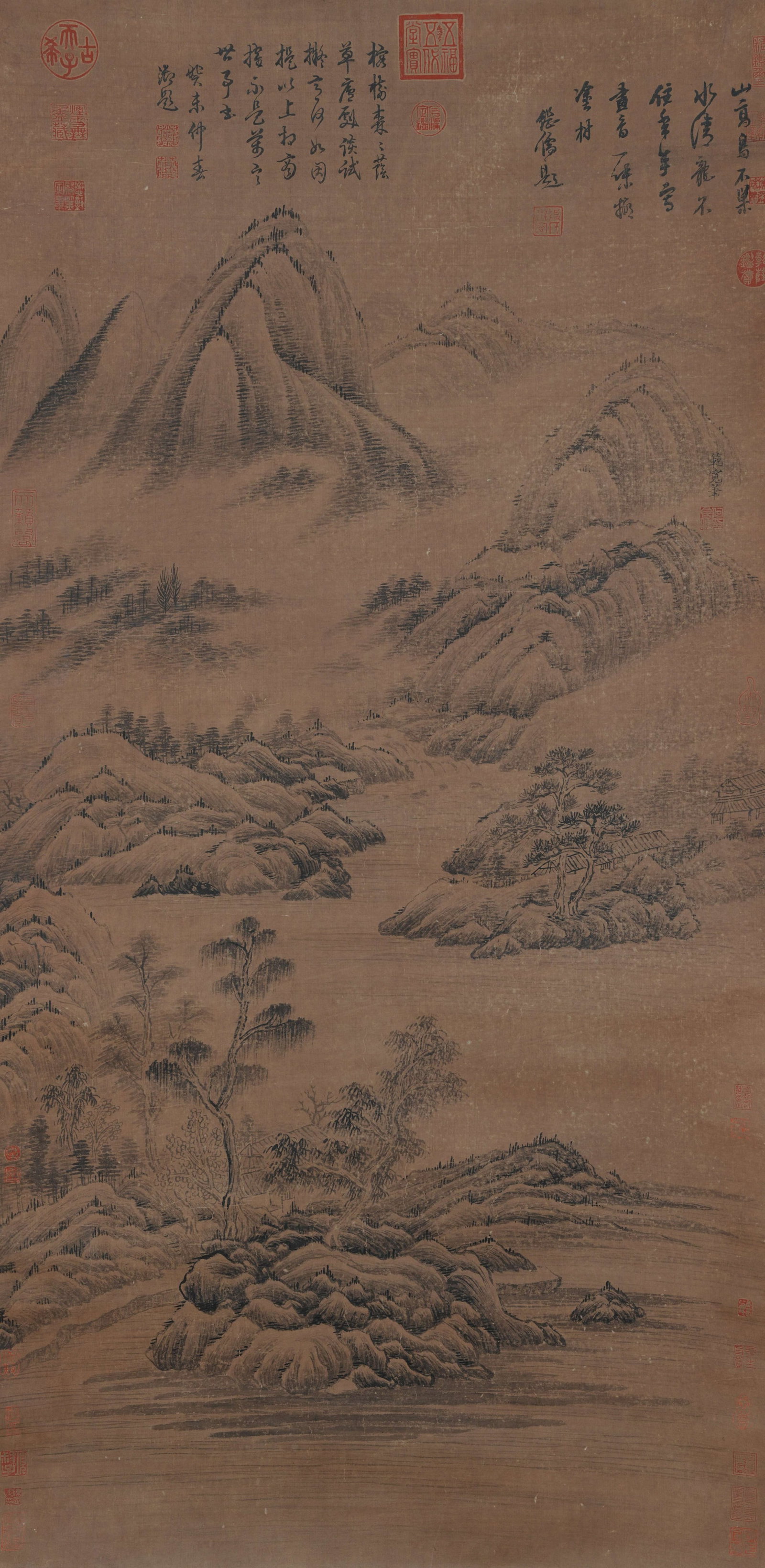A LANDSCAPE PAINTING ON PAPER BY FAN KUAN.範寬: Landscape Painting on Paper by Fan Kuan.範寬