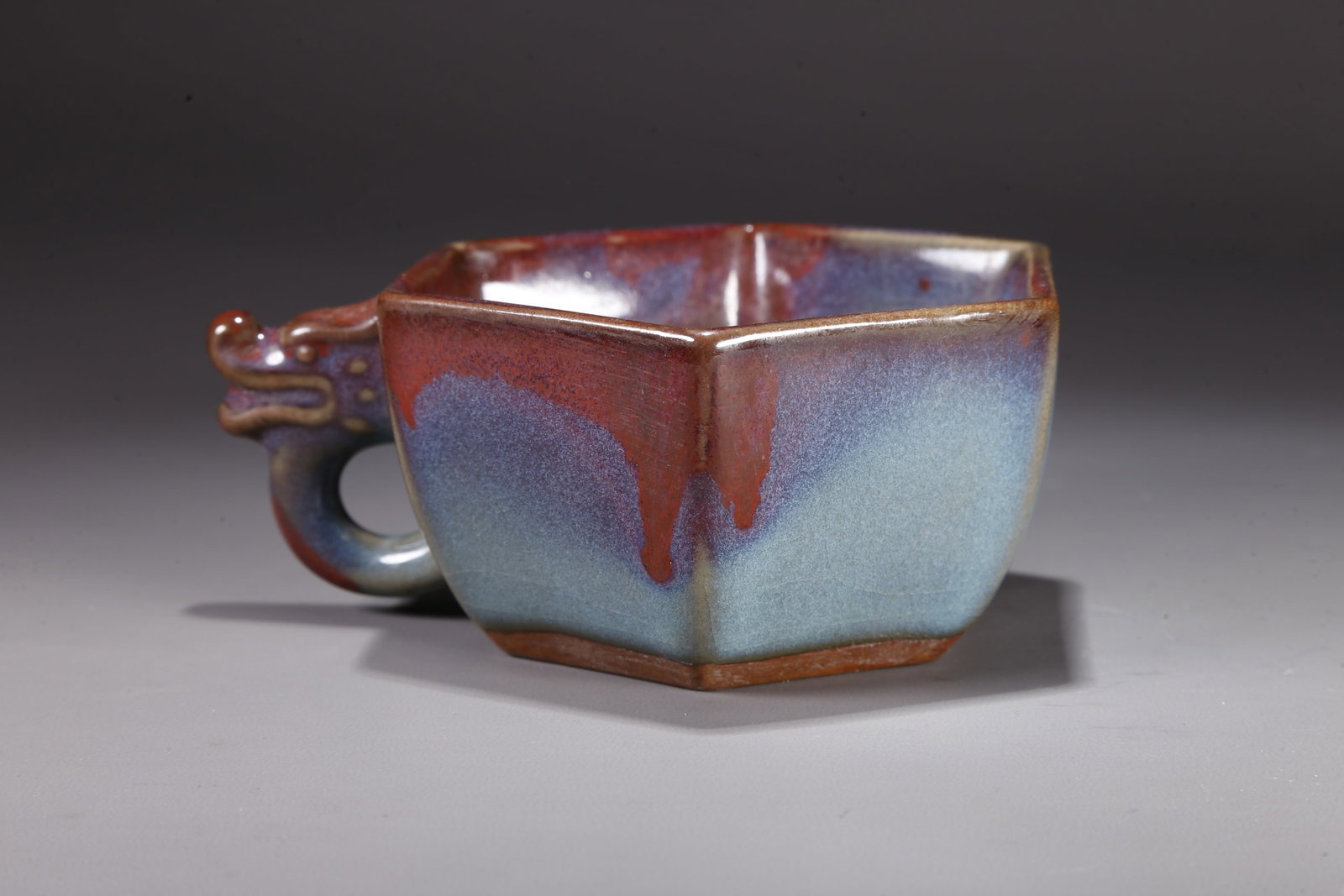 A JUN WARE DRAGON-EARED CUP - 4