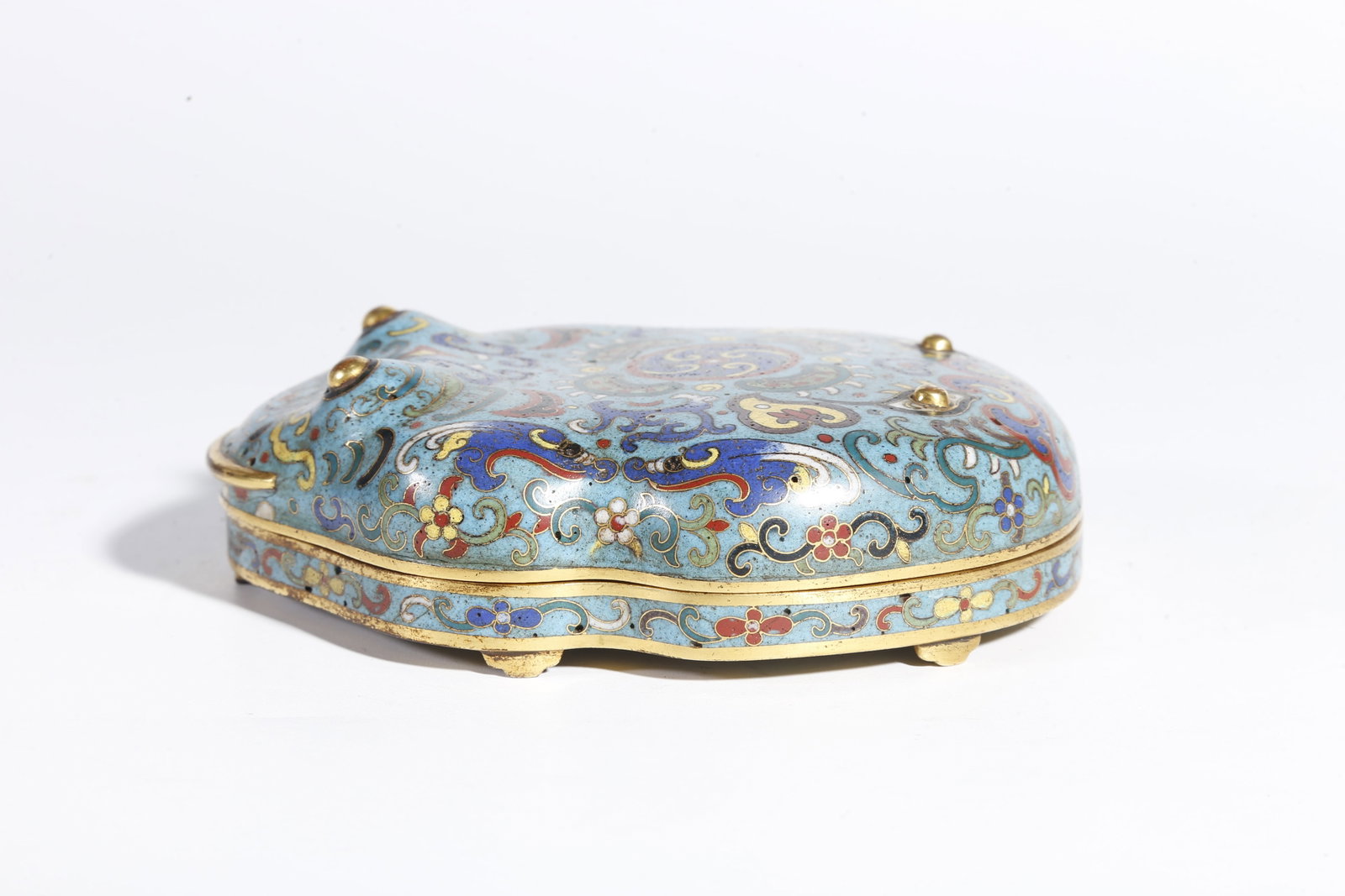A CLOISONNÉ COVERED BOX - 2