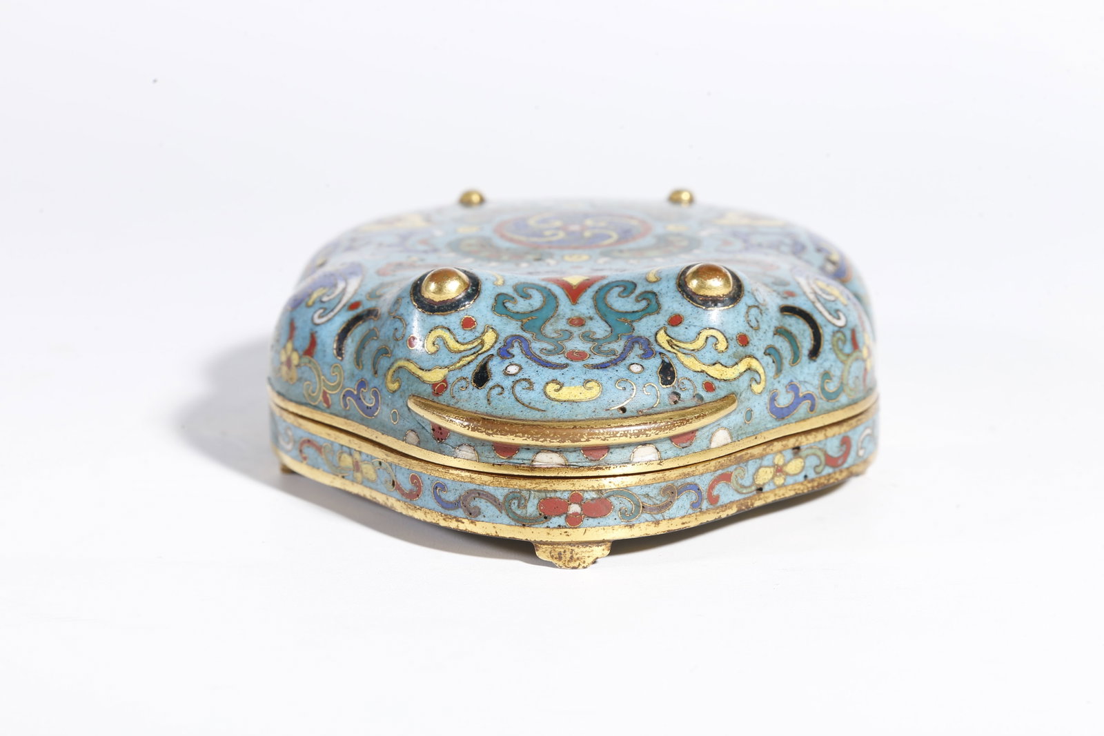 A CLOISONNÉ COVERED BOX - 5