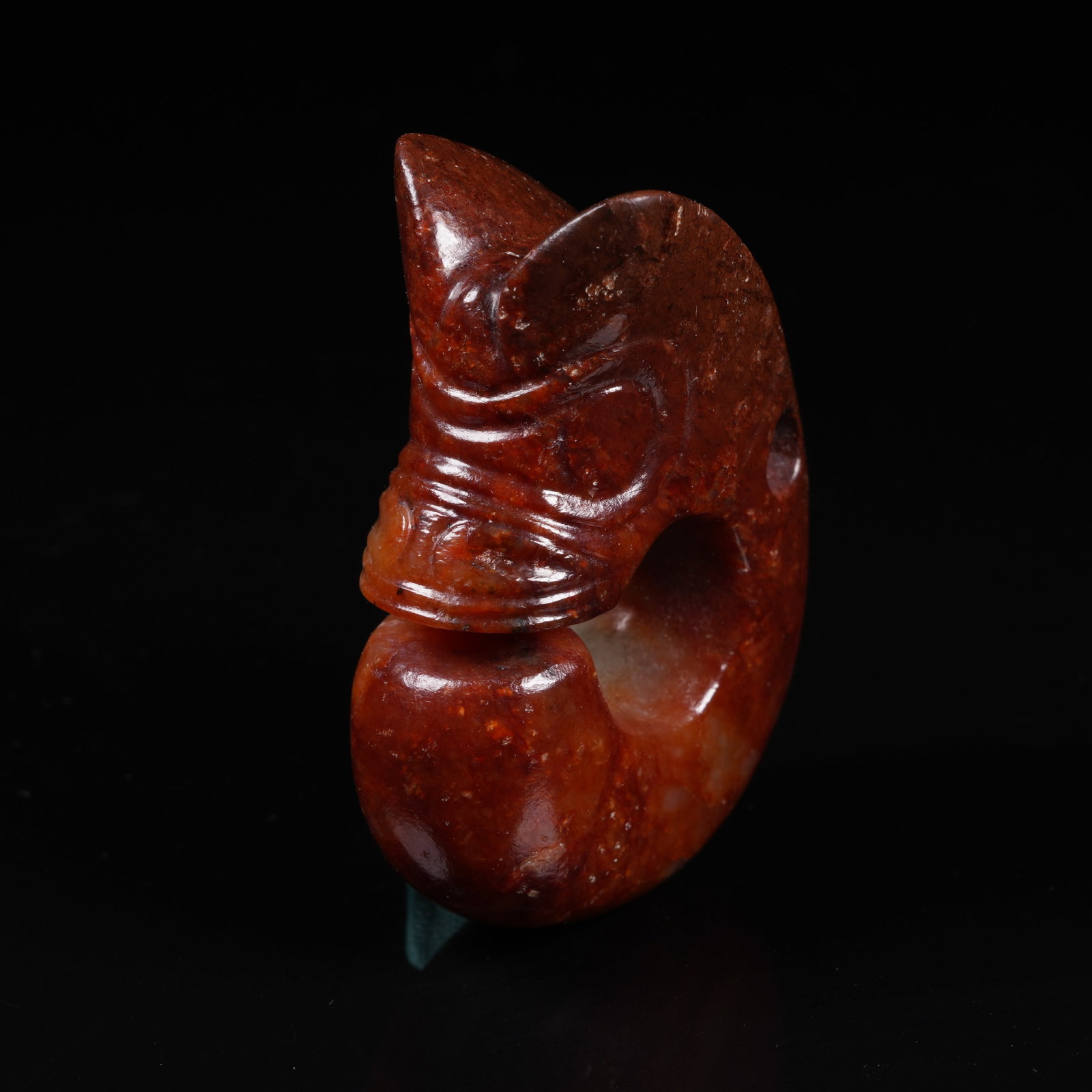 A ANCIENT JADE PIG DRAGON PENDANT: Ancient Jade Pig Dragon Pendant