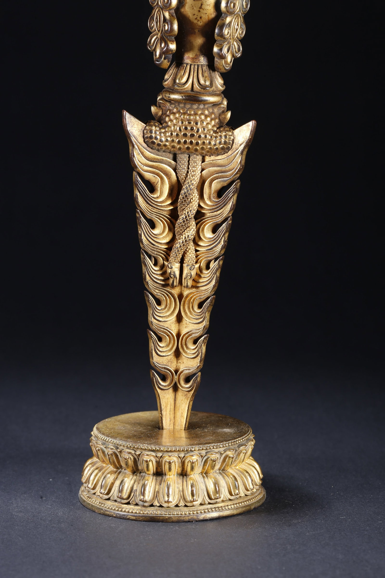 A GILT BRONZE RITUAL IMPLEMENT - 7