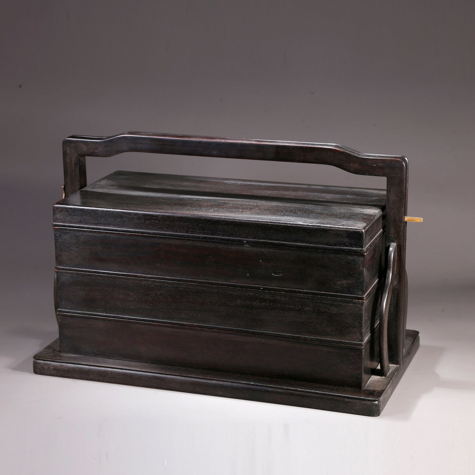 A RED SANDALWOOD CARVED FOOD BOX (1 of 10)