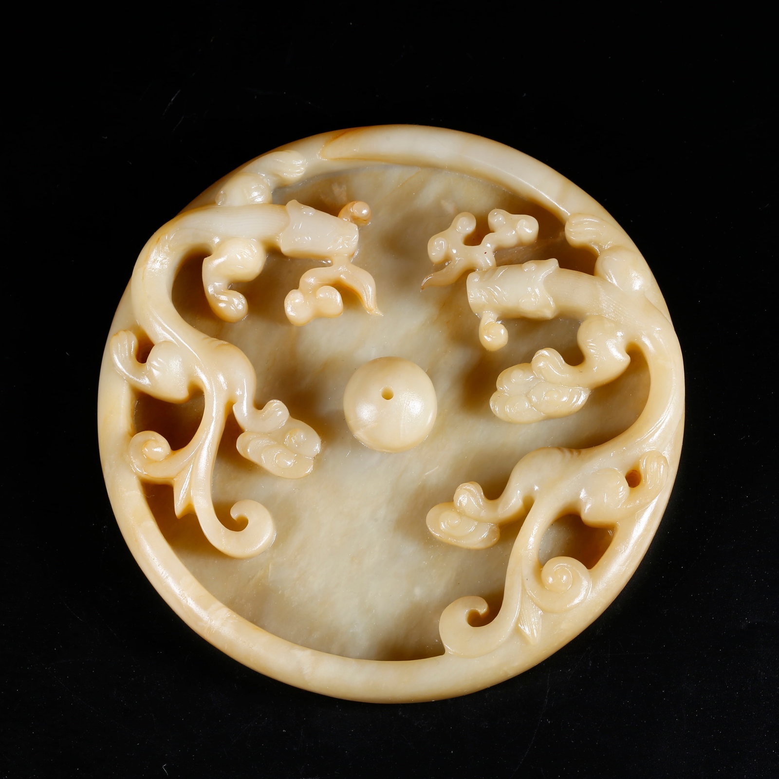 A HOTAN JADE CARVED DRAGON PATTERN INCENSE HOLDER (1 of 9)