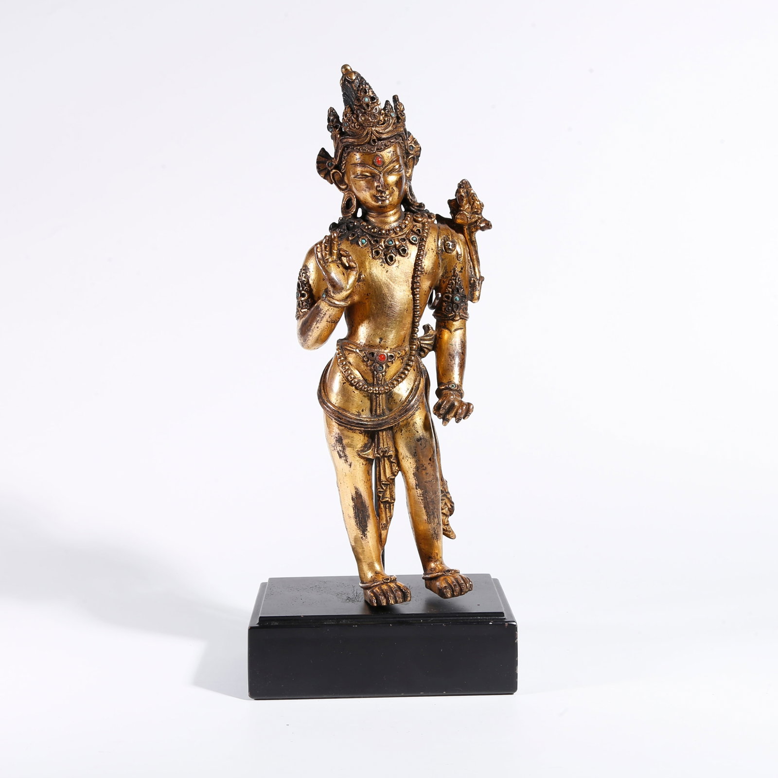 A BRONZE STANDING STATUE OF PADMA HASTAVARA: Bronze Standing Statue of Padma Hastavara