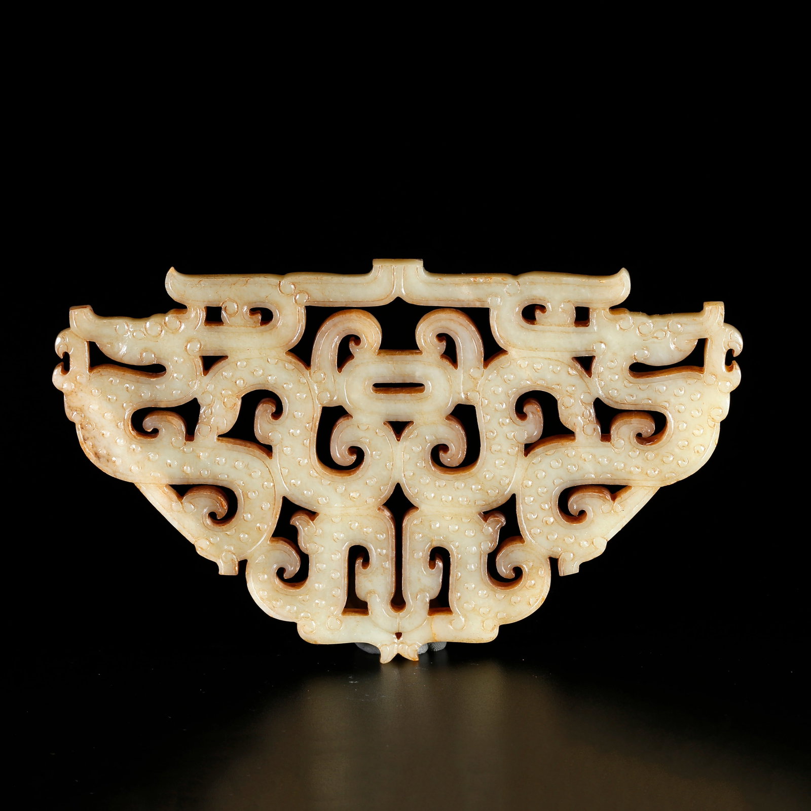 A ARCHAIC JADE CARVED PHOENIX-MOTIF ORNAMENT (1 of 9)