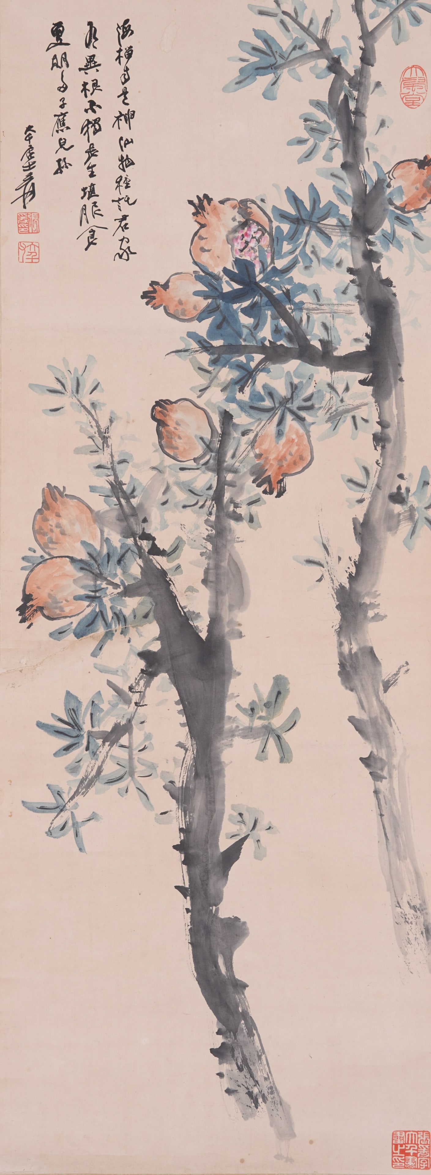 A MULTIPLE SONS PAINTING ON PAPER BY ZHANG DAQIAN.張大千: Multiple Sons Painting on Paper by Zhang Daqian.張大千