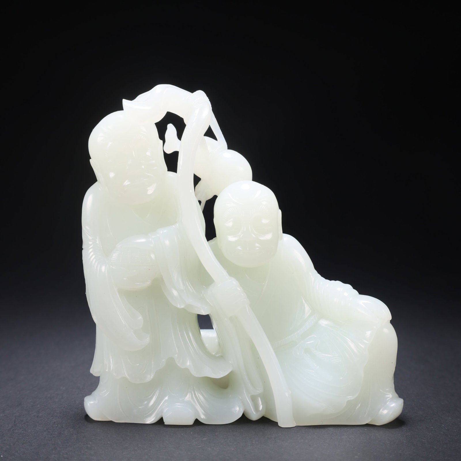 A HETIAN JADE FU LU SHOU FIGURINE SET: Hetian Jade Fu Lu Shou Figurine Set