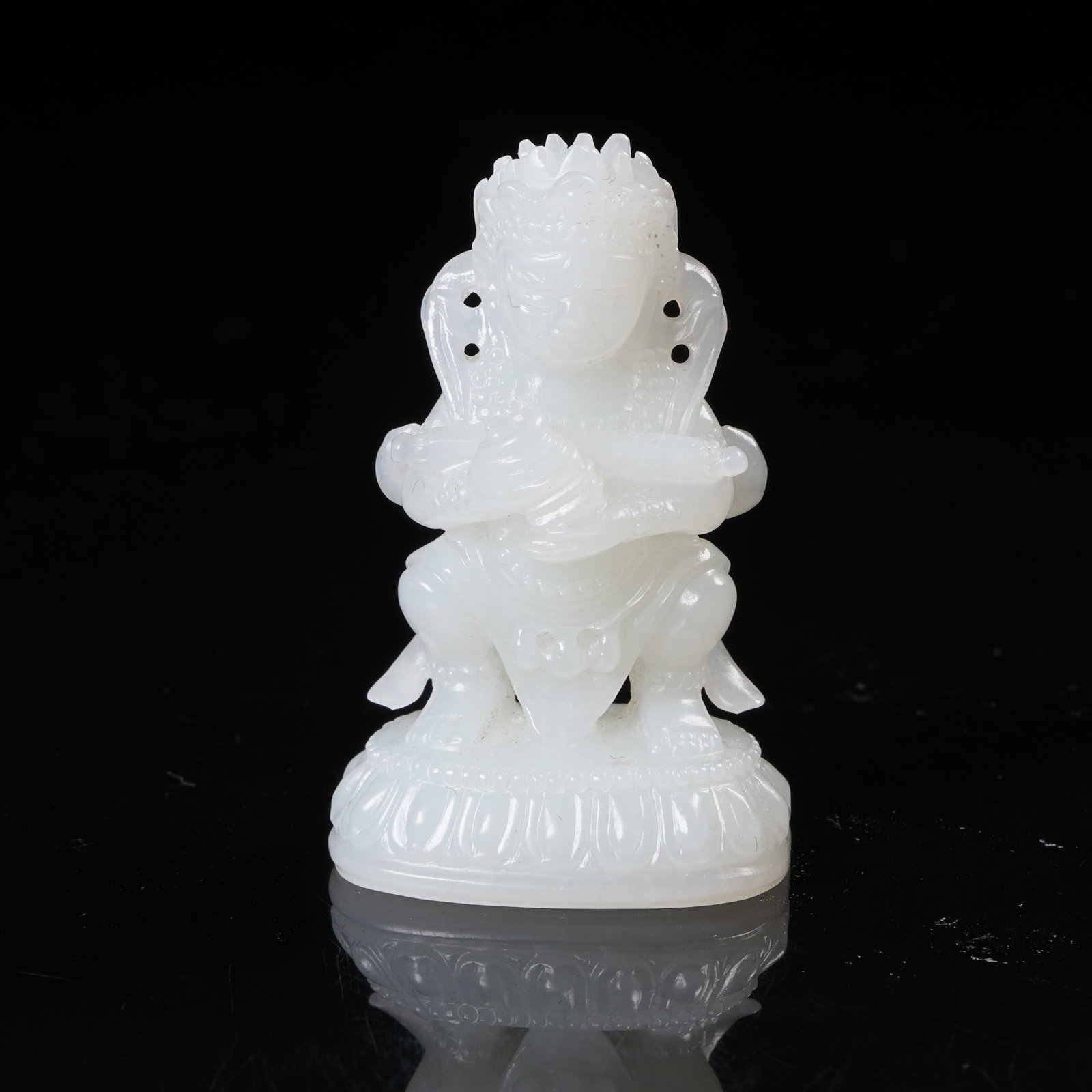 A HETIAN JADE STANDING BUDDHA FIGURE (1 of 8)