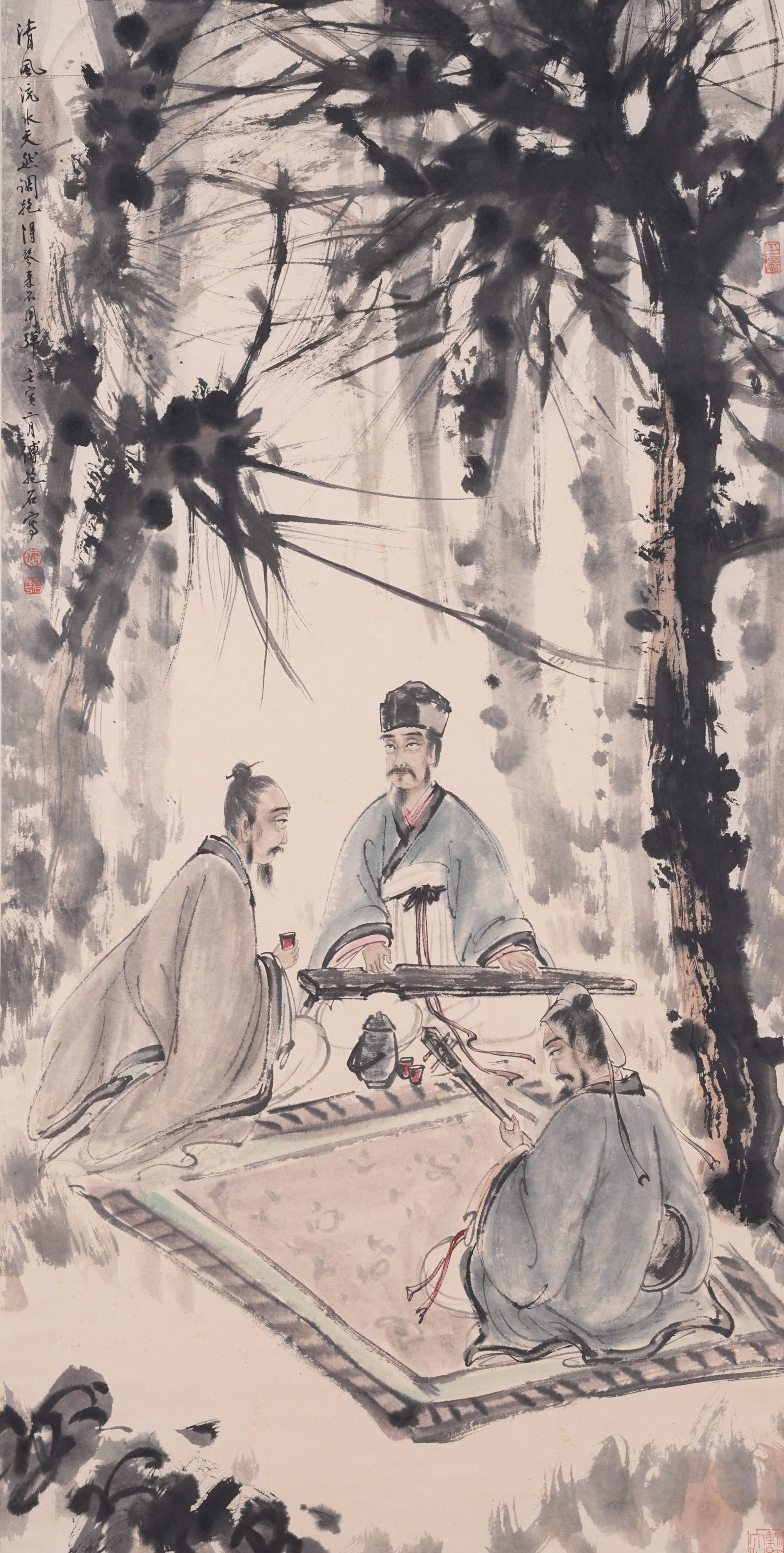 A SCHOLAR PAINTING ON PAPER BY FU BAOSHI.傅抱石 (1 of 12)