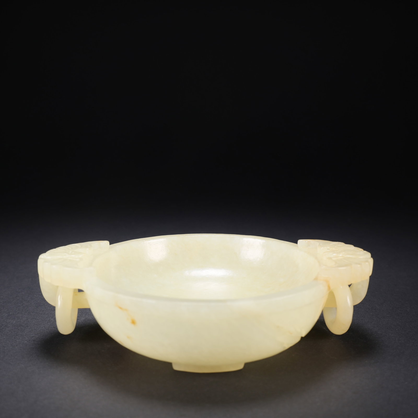 A HETIAN JADE BRUSH WASHER WITH MOVING RING AND DOUBLE BATS (1 of 9)
