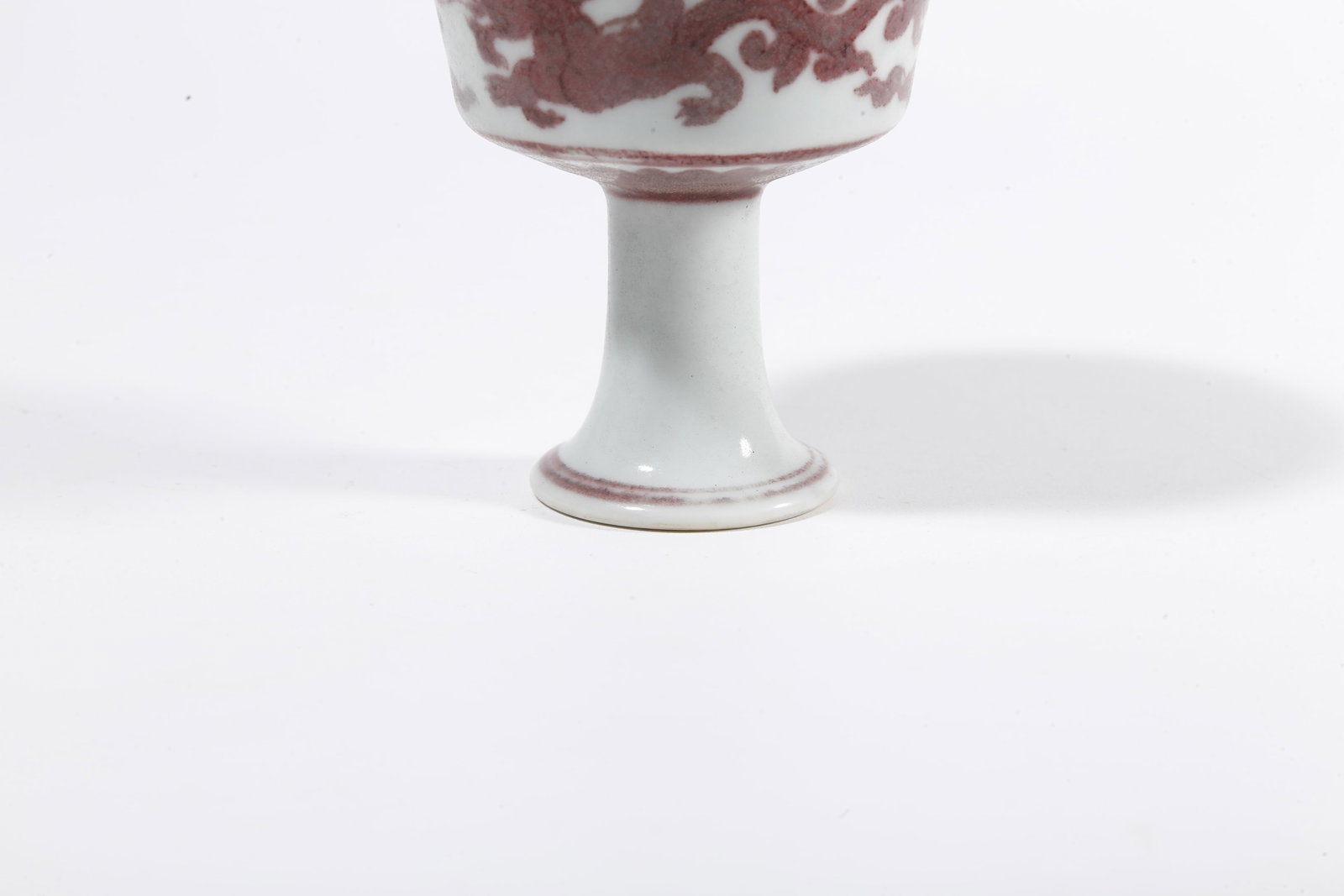 A IRON-RED STEMMED CUP WITH DRAGON PATTERN - 6