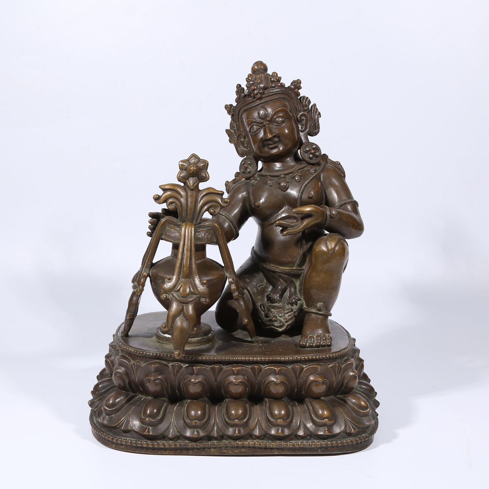 A ALLOY BRONZE JAMBHALA STATUE (1 of 8)