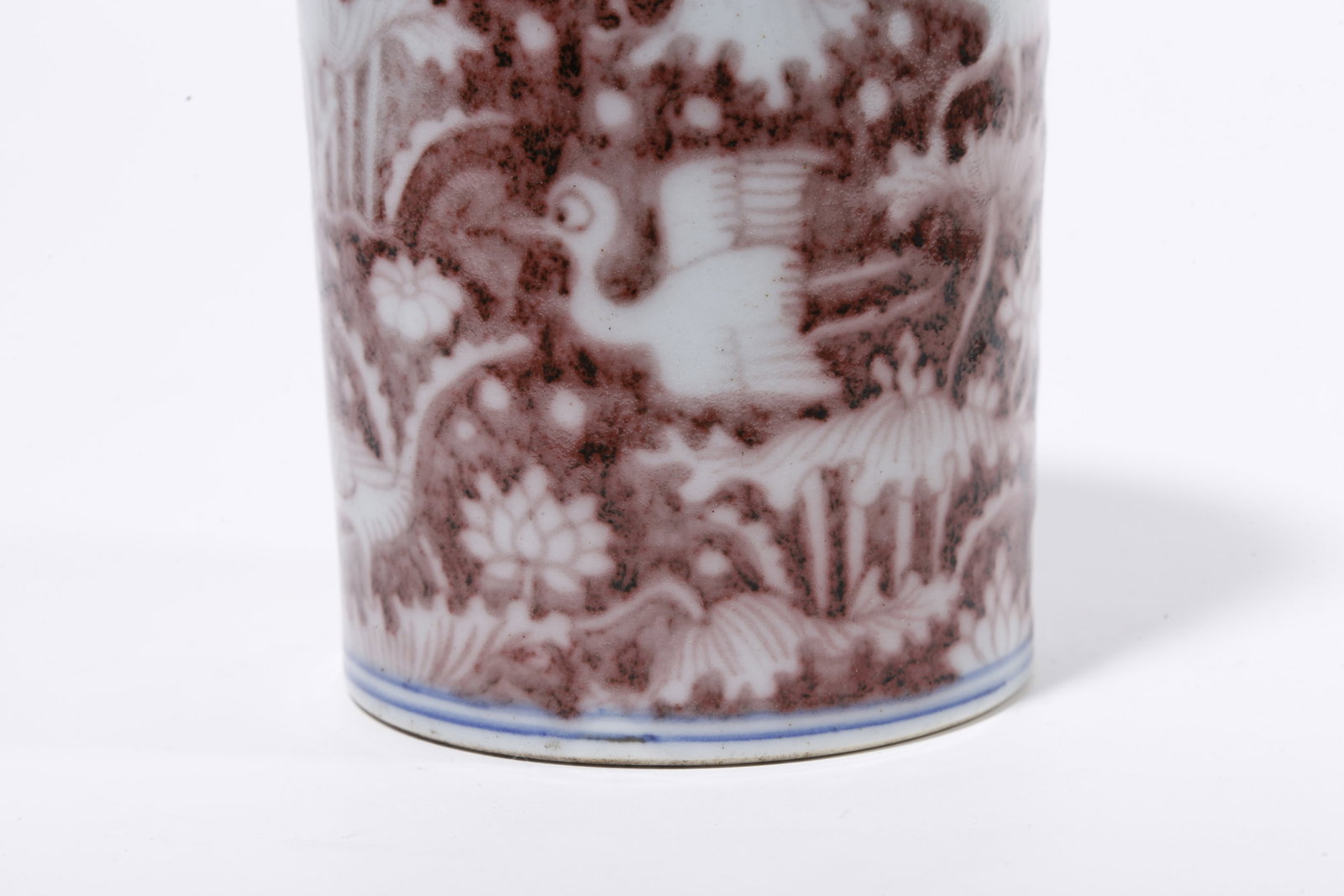 A IRON-RED BRUSH POT WITH DUCK PATTERN - 6