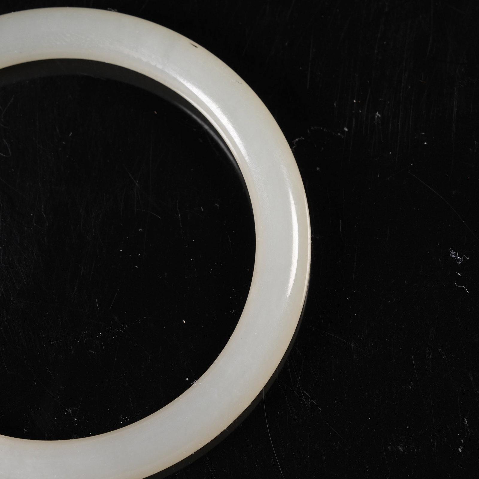 A HETIAN WHITE JADE RING - 4