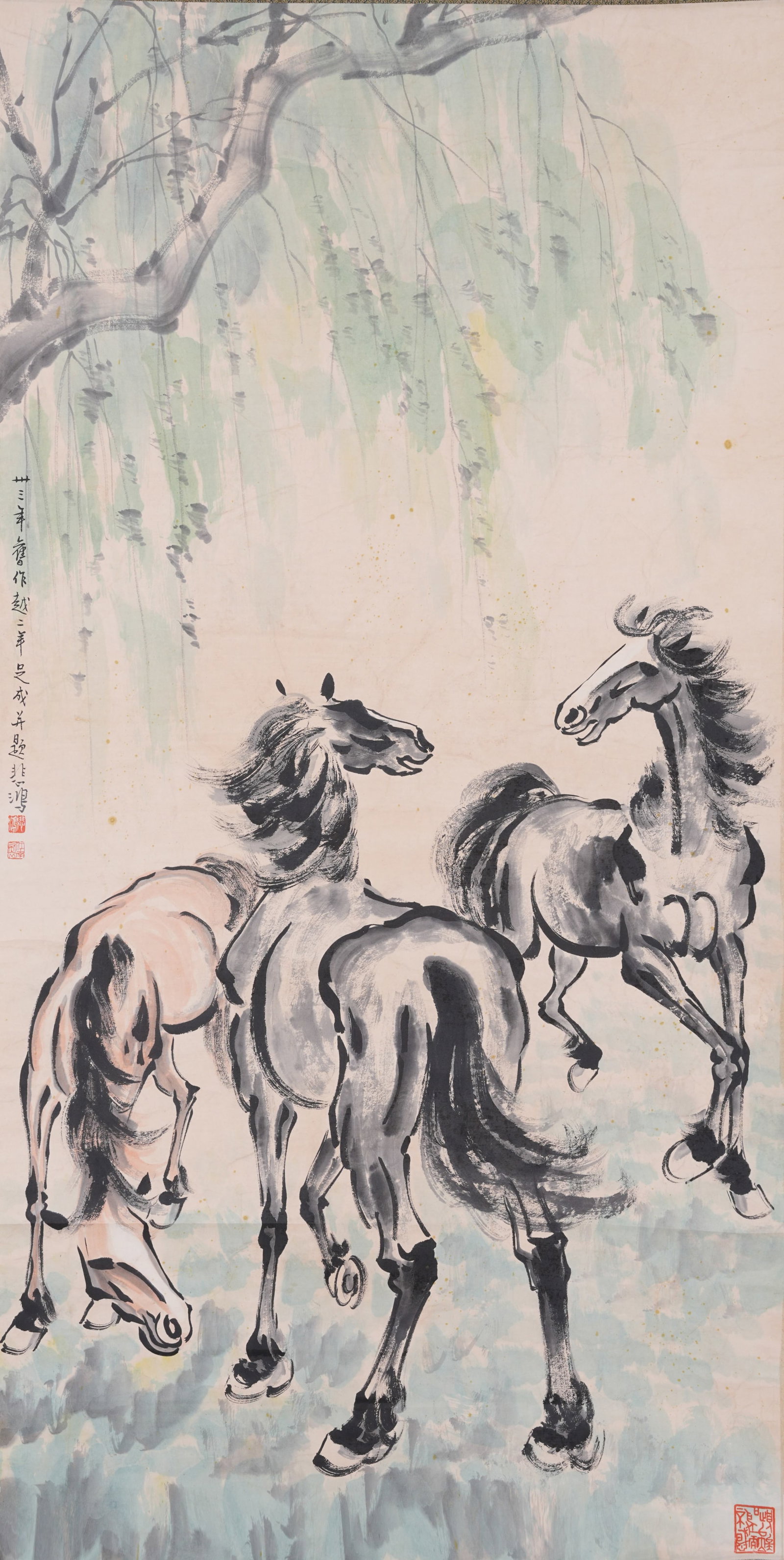A STEED PAINTING ON PAPER BY XU BEIHONG.徐悲鴻 (1 of 11)