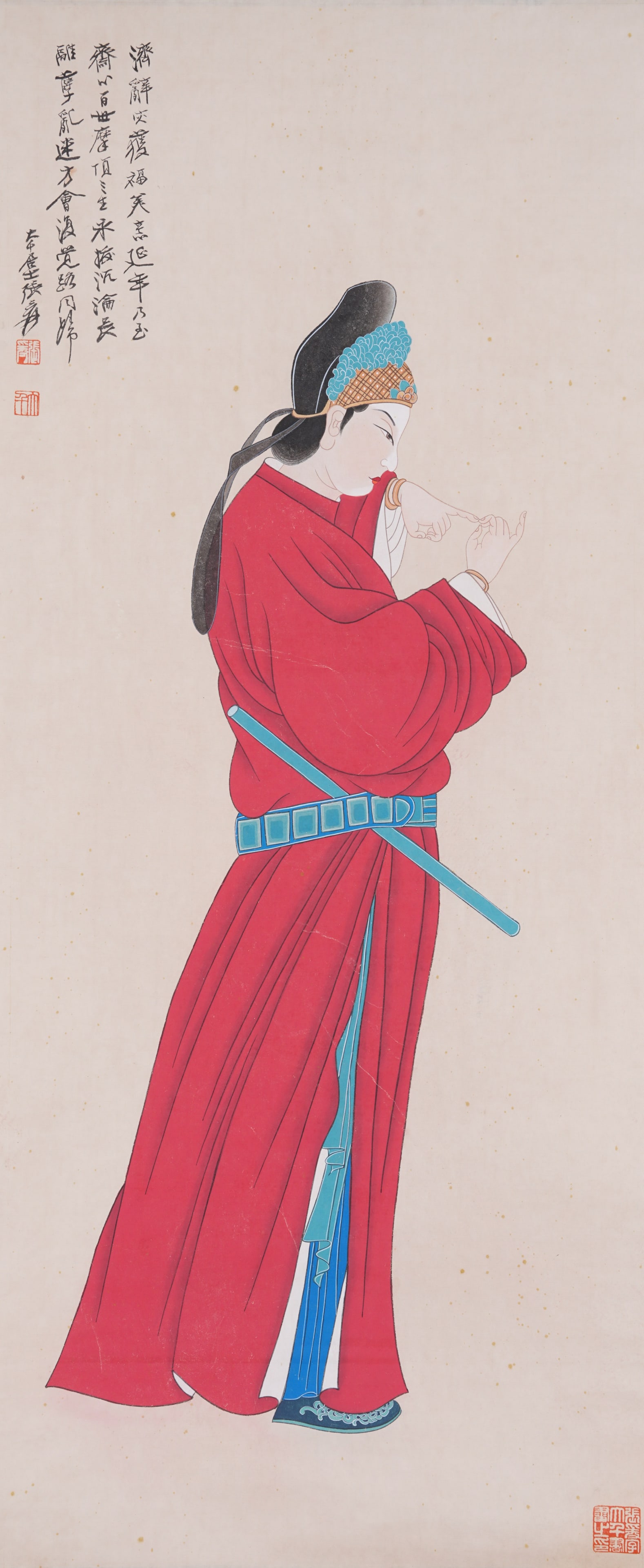 A FIGURE PAINTING ON PAPER BY ZHANG DAQIAN.張大千 (1 of 9)