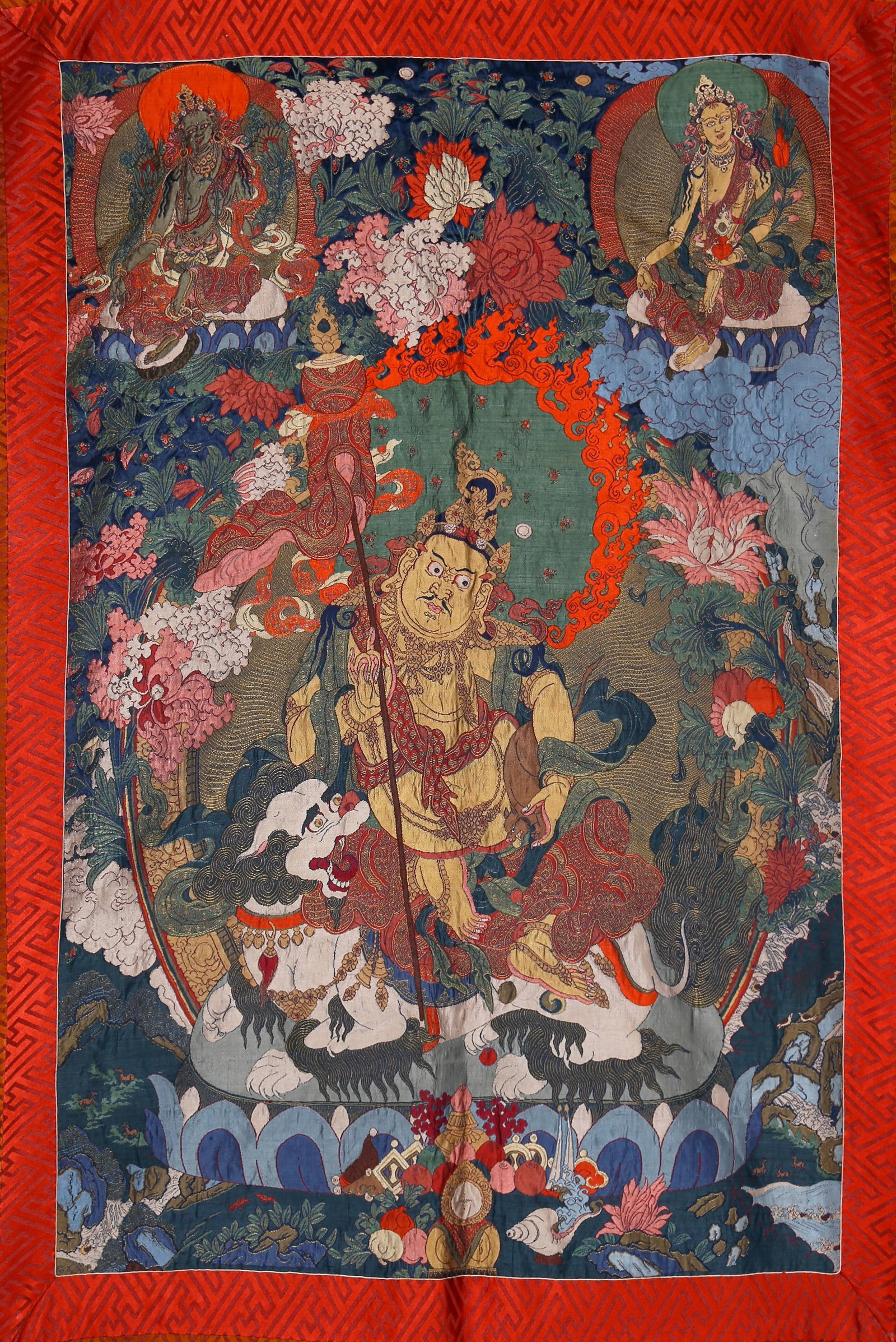 A BROCADE THANGKA OF VAISHRAVANA (1 of 10)