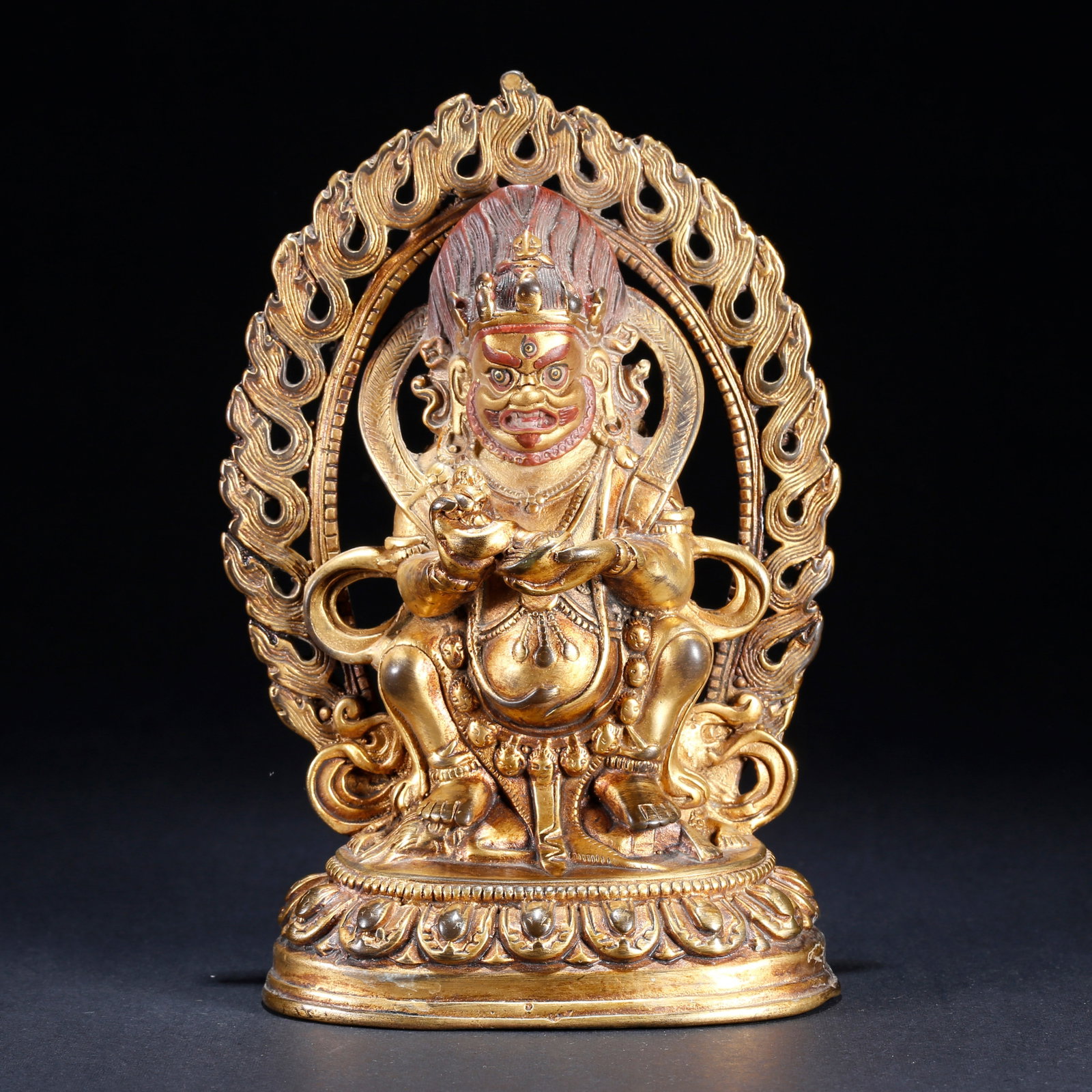 A GILT BRONZE VAJRA STATUE: Gilt Bronze Vajra Statue