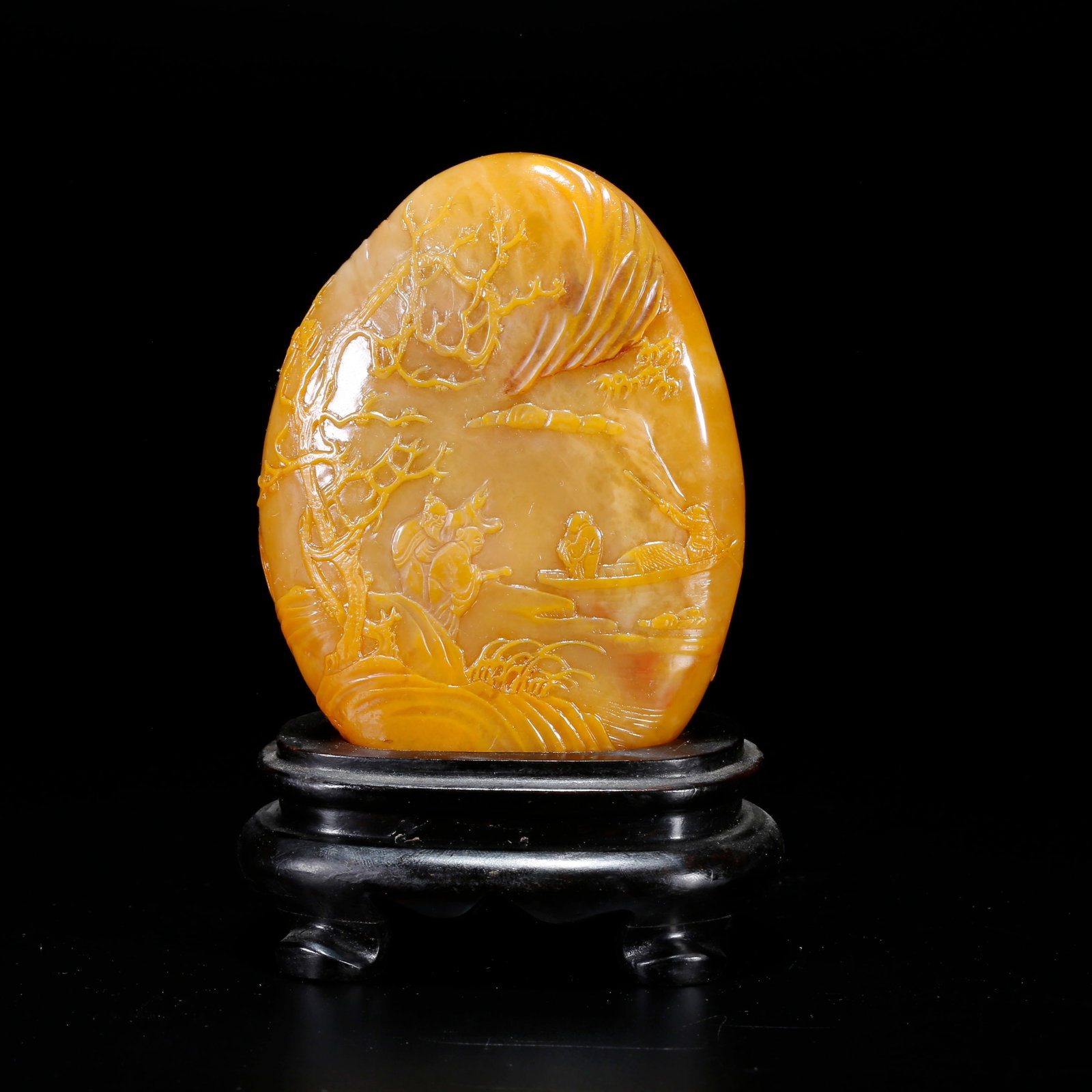 A SHOUSHAN TIANHUANG STONE ORNAMENT CARVED WITH FIGURE AND STORY PATTERN (1 of 9)
