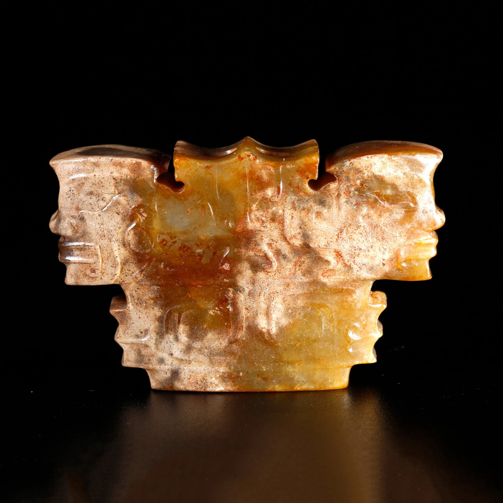 A HETIAN JADE CARVED PENDANT WITH TAOTIE-MASK MOTIF (1 of 10)