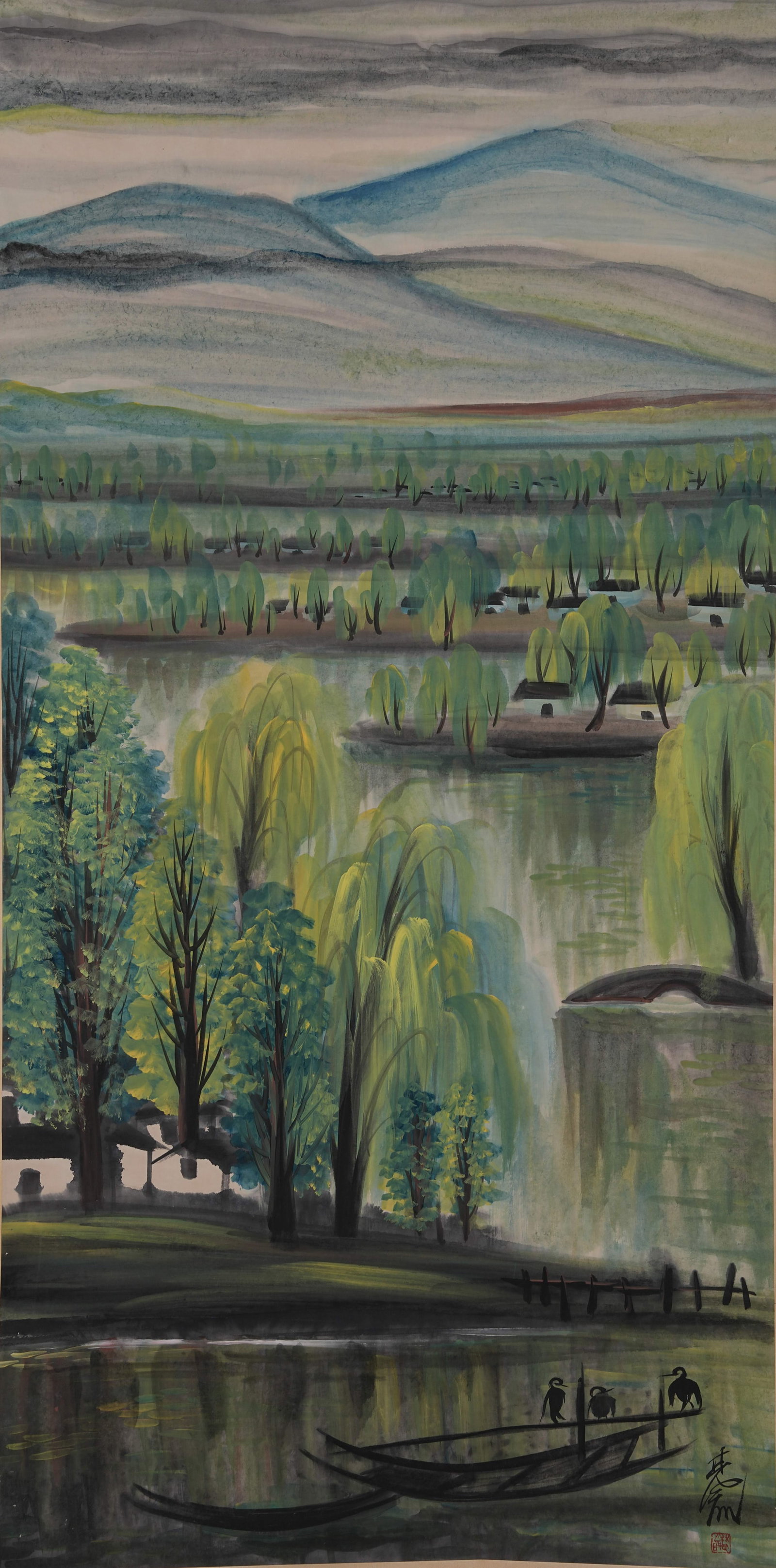 A SCENERY PAINTING ON PAPER BY LIN FENGMIAN.林風眠 (1 of 10)