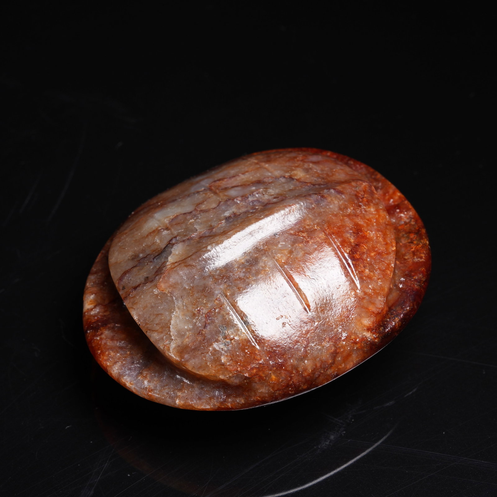 A ANCIENT JADE TURTLE SHELL PENDANT - 5