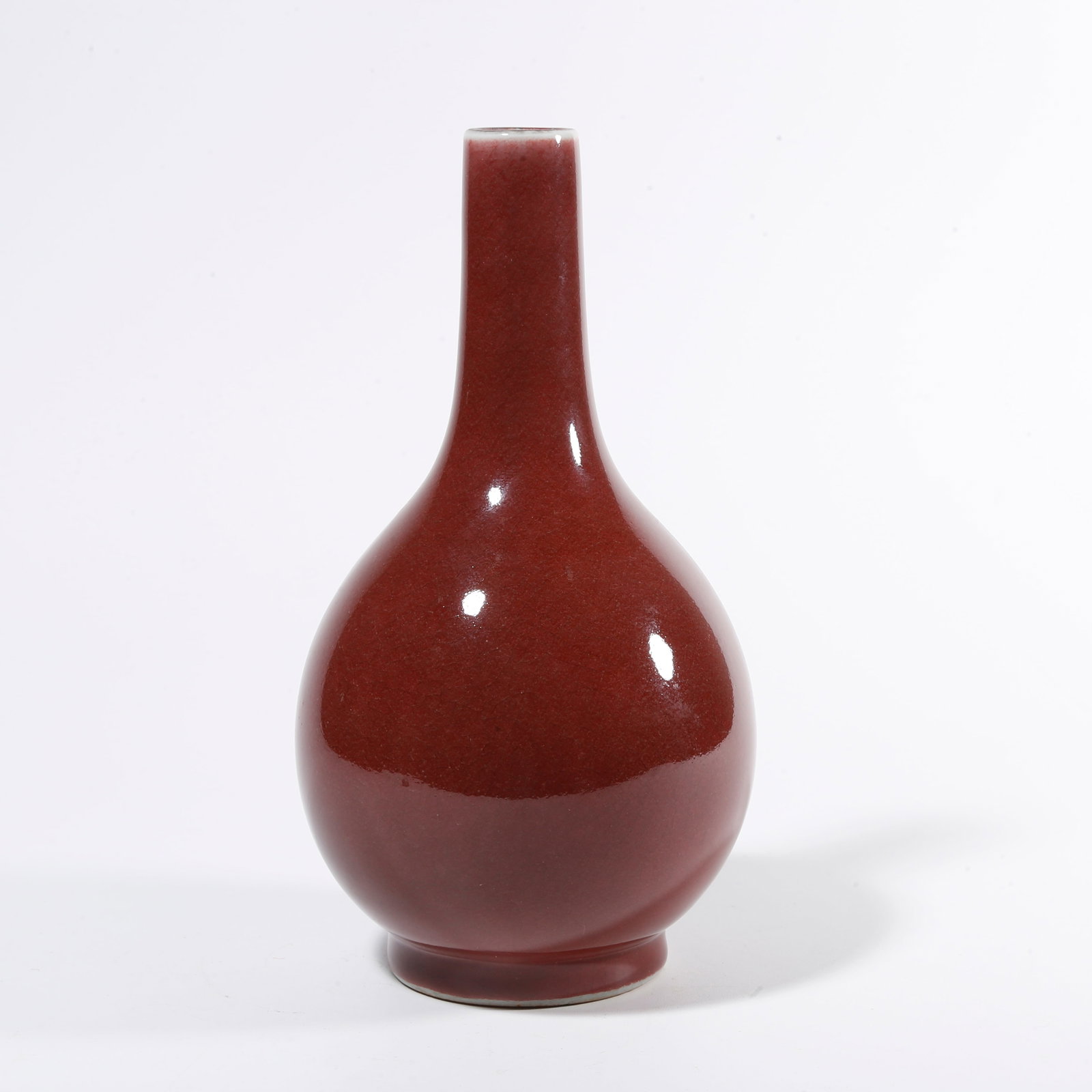 A RED GLAZED APPRECIATION VASE (1 of 8)