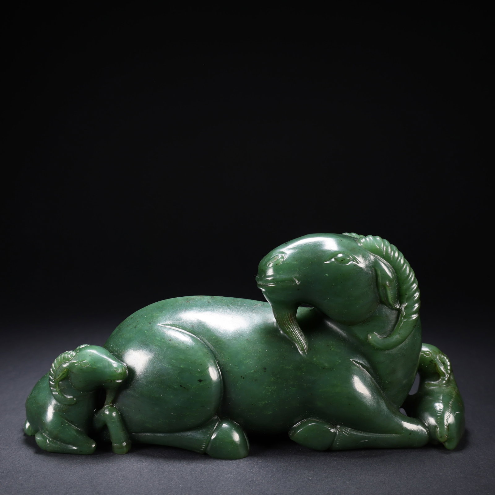 A HETIAN BIYU "THREE RAMS BRING GOOD FORTUNE" (1 of 9)