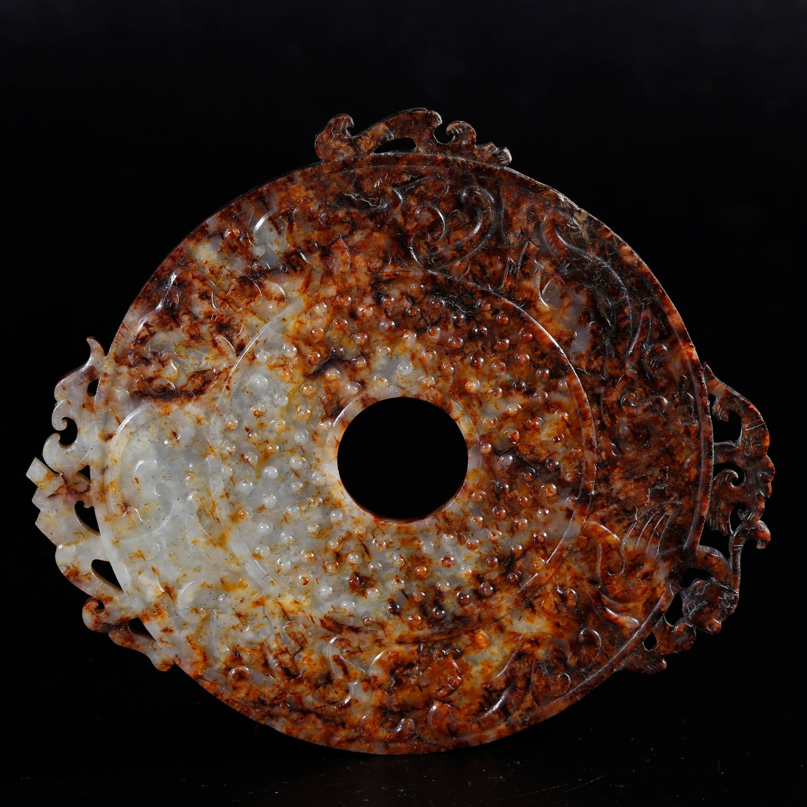 A ANCIENT JADE CARVED DRAGON PATTERN BI DISC (1 of 10)