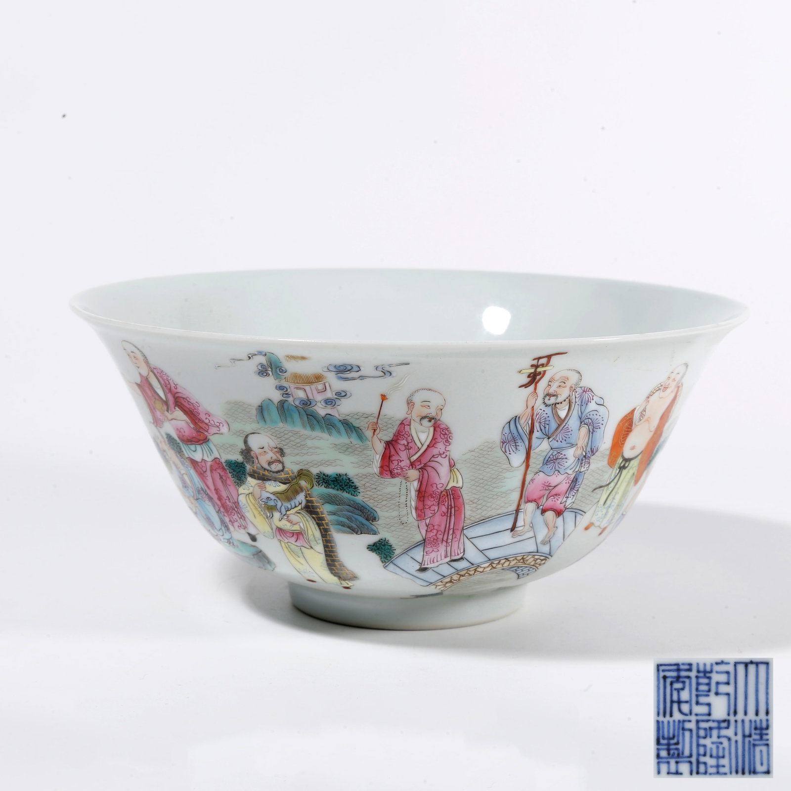 A FAMILLE ROSE BOWL WITH FIGURE STORY PATTERN (1 of 11)