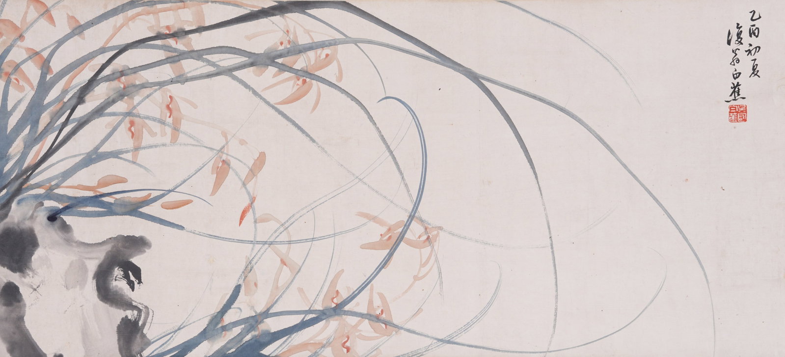 A ORCHID PAINTING ON PAPER BY BAI JIAO.白蕉 (1 of 8)