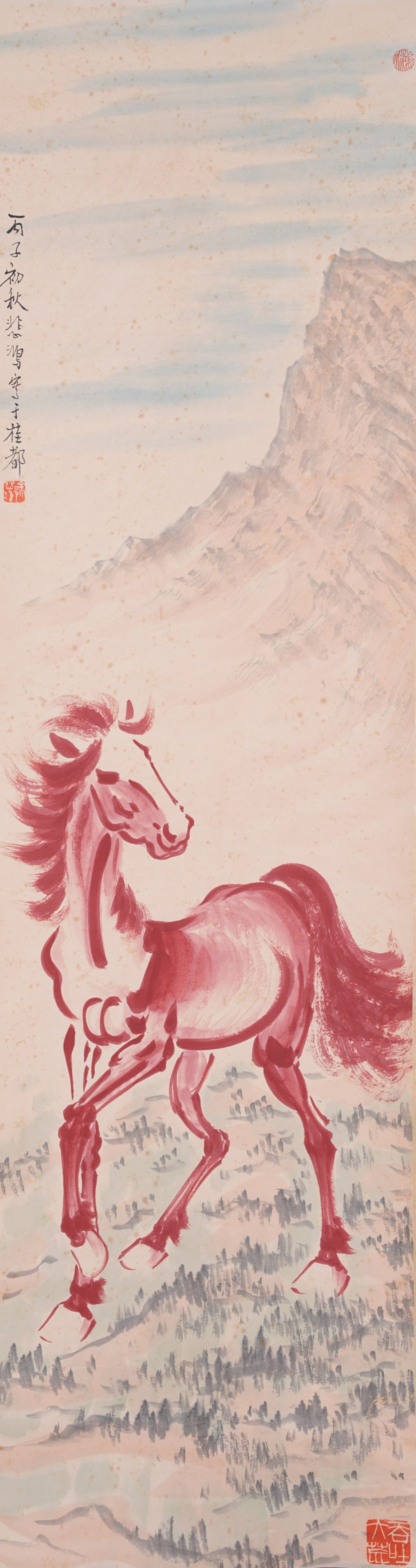 A STEED PAINTING ON PAPER BY XU BEIHONG.徐悲鴻 (1 of 9)