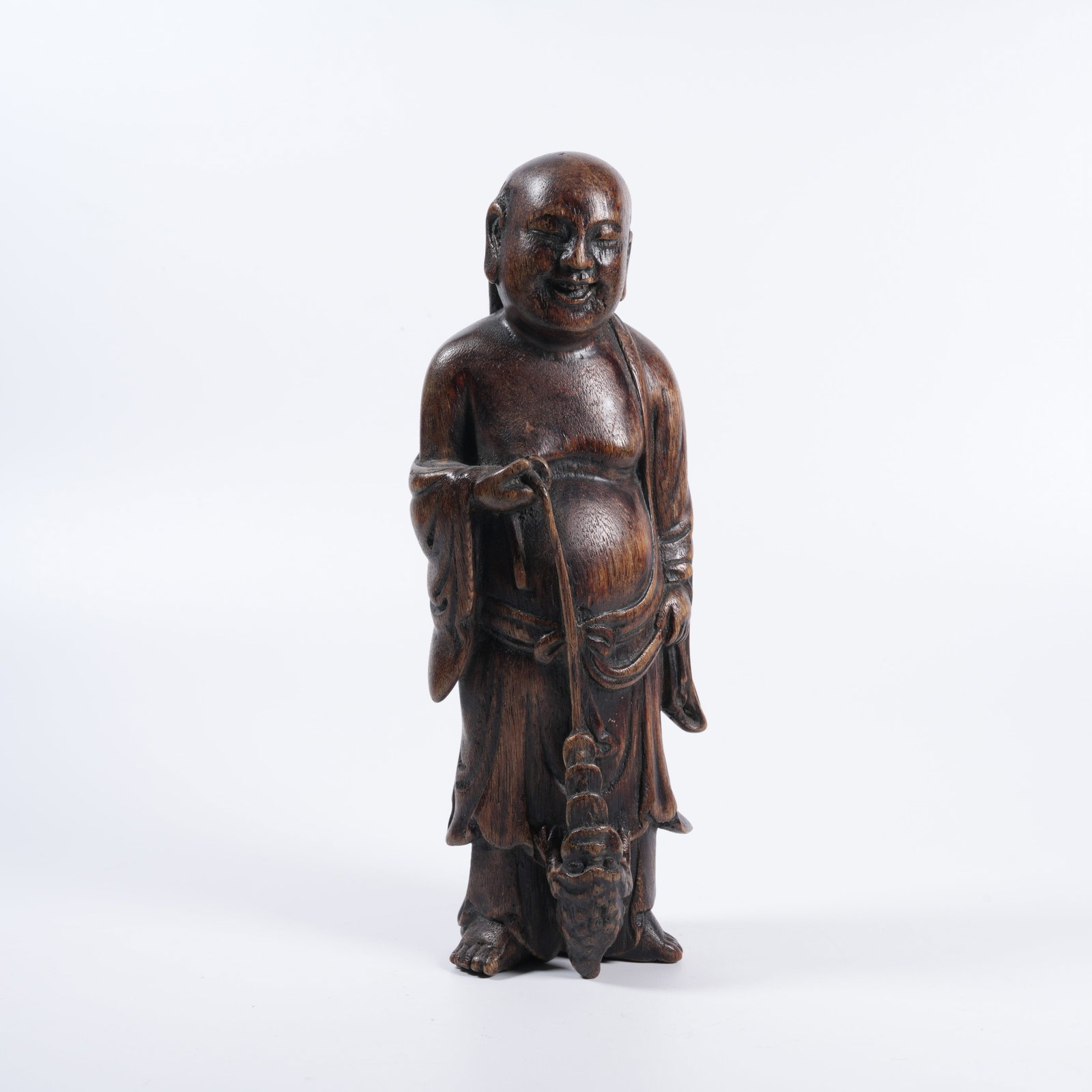 A AGARWOOD ORNAMENT OF LIU HAI PLAYING WITH GOLDEN TOAD (1 of 9)