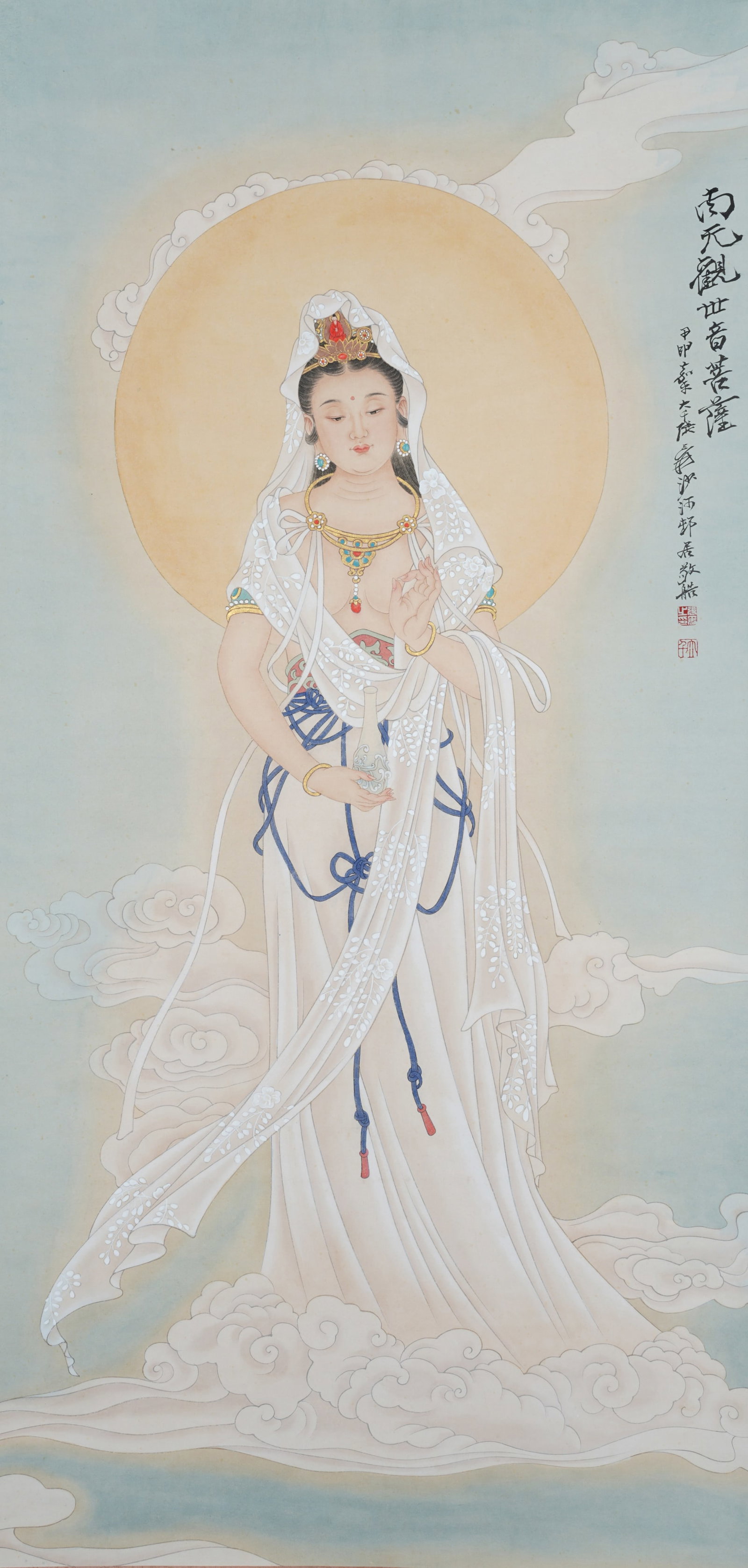 A GUANYIN PAINTING ON PAPER BY ZHANG DAQIAN.張大千 (1 of 7)