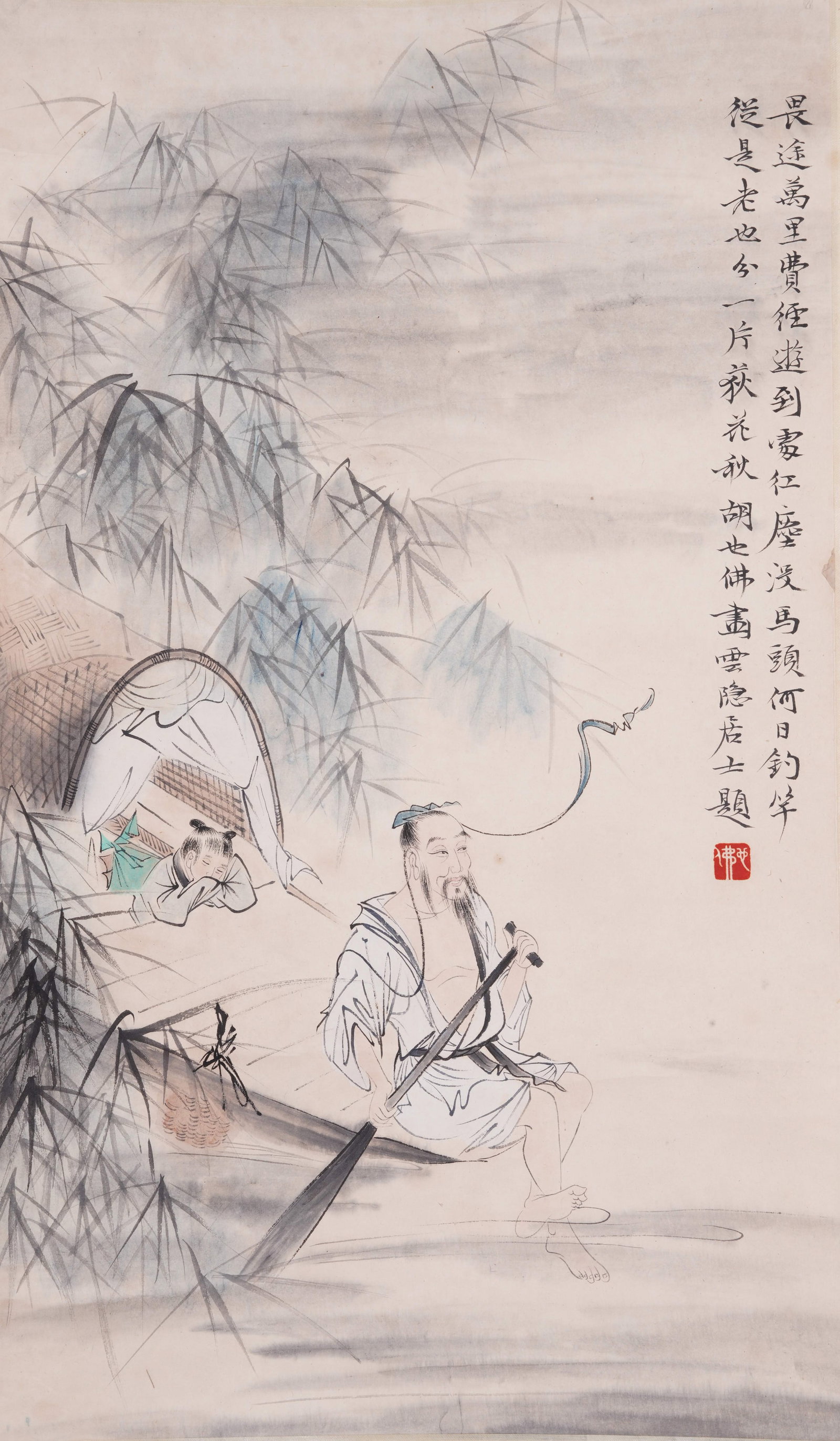 A FIGURE PAINTING ON PAPER BY HU YEFO.胡也佛 (1 of 9)