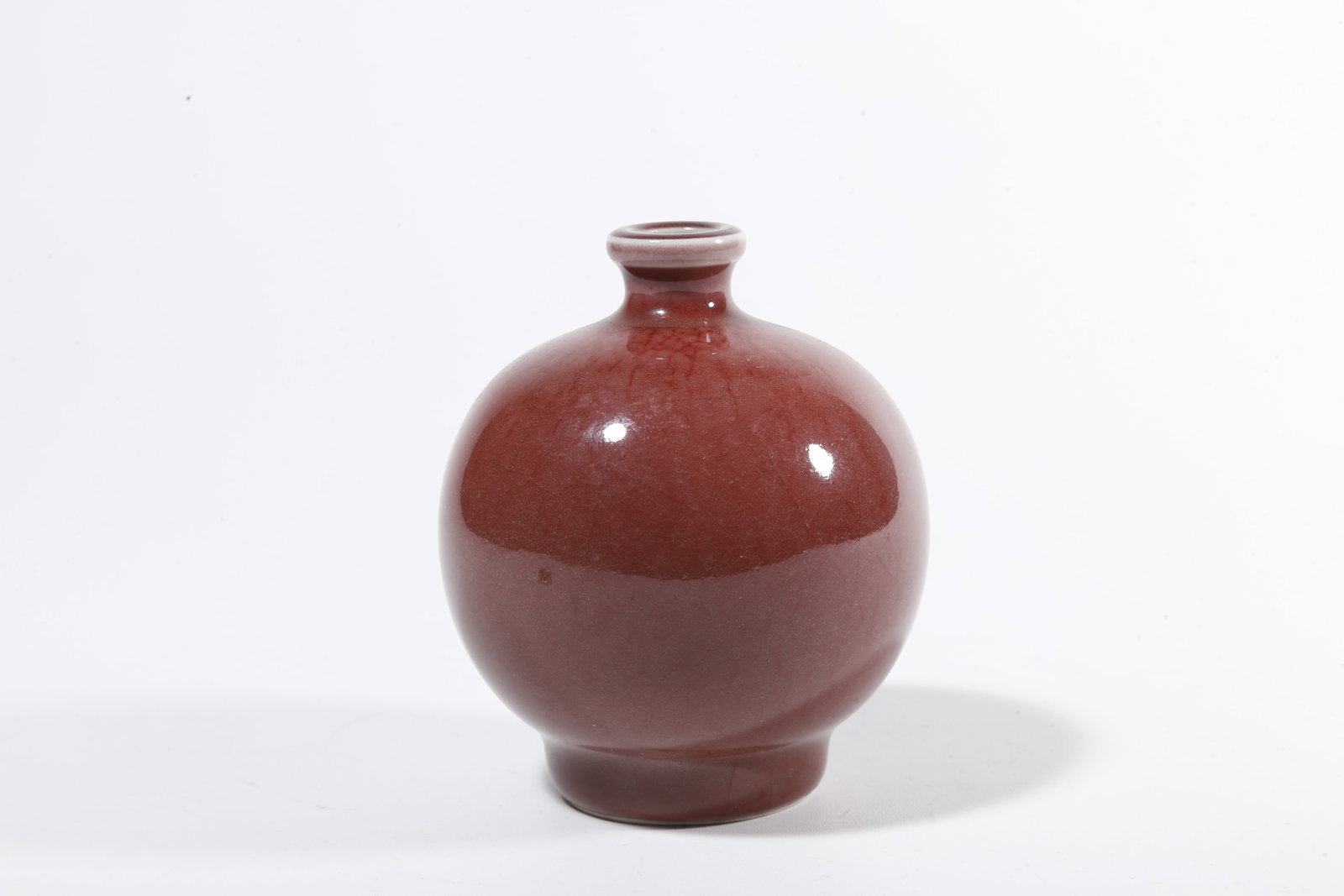 A RED GLAZED SNUFF BOTTLE - 2