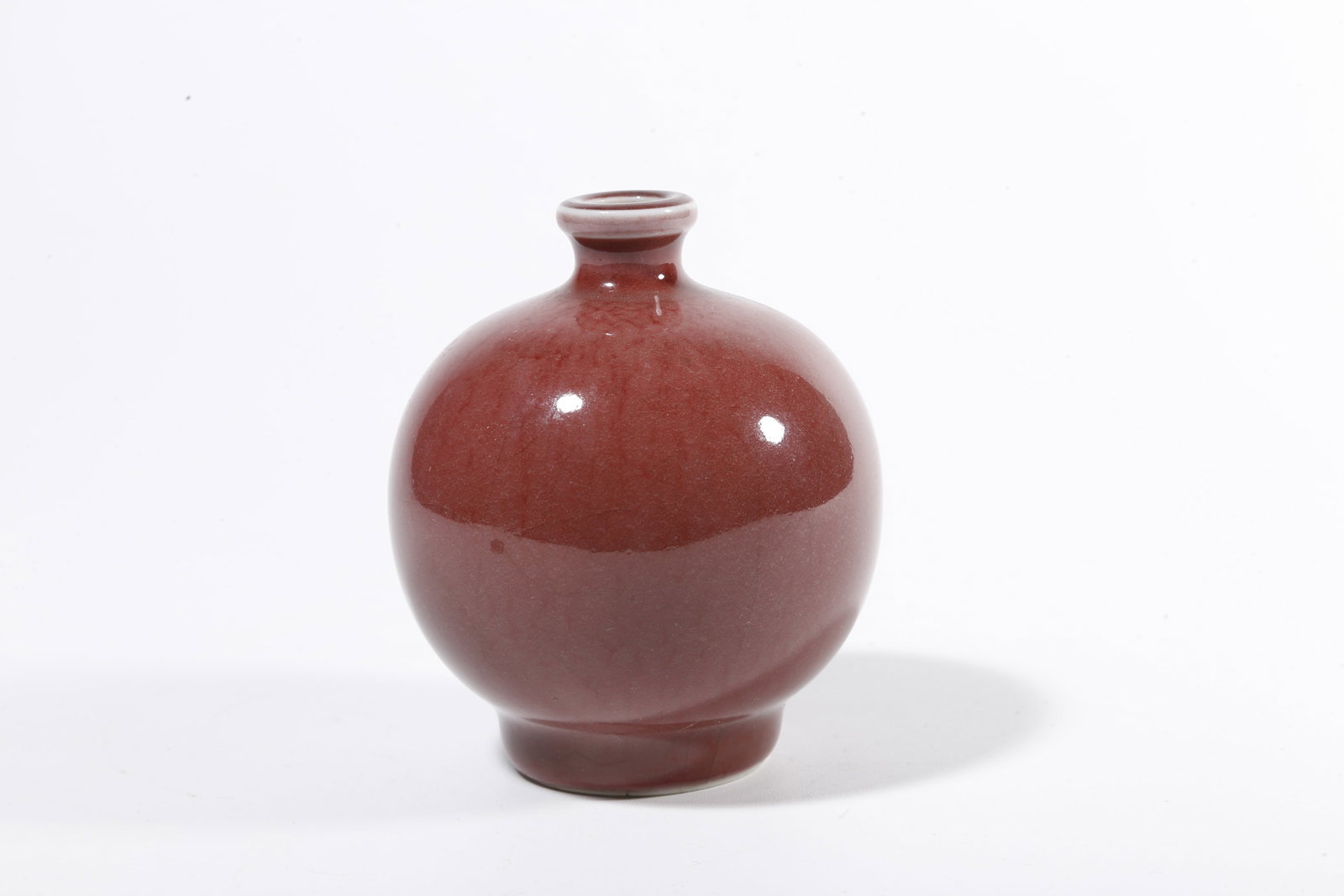A RED GLAZED SNUFF BOTTLE - 3