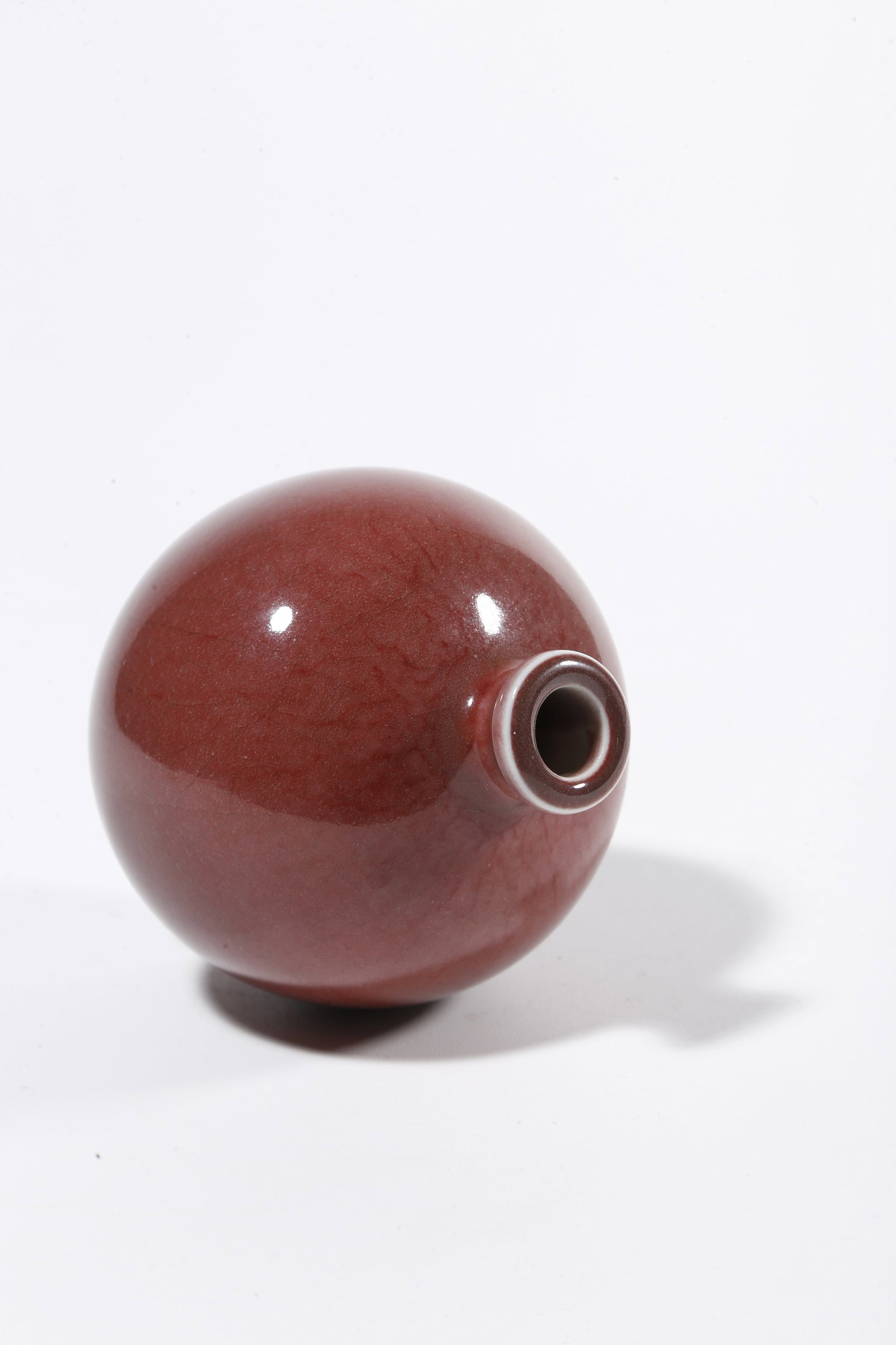 A RED GLAZED SNUFF BOTTLE - 8