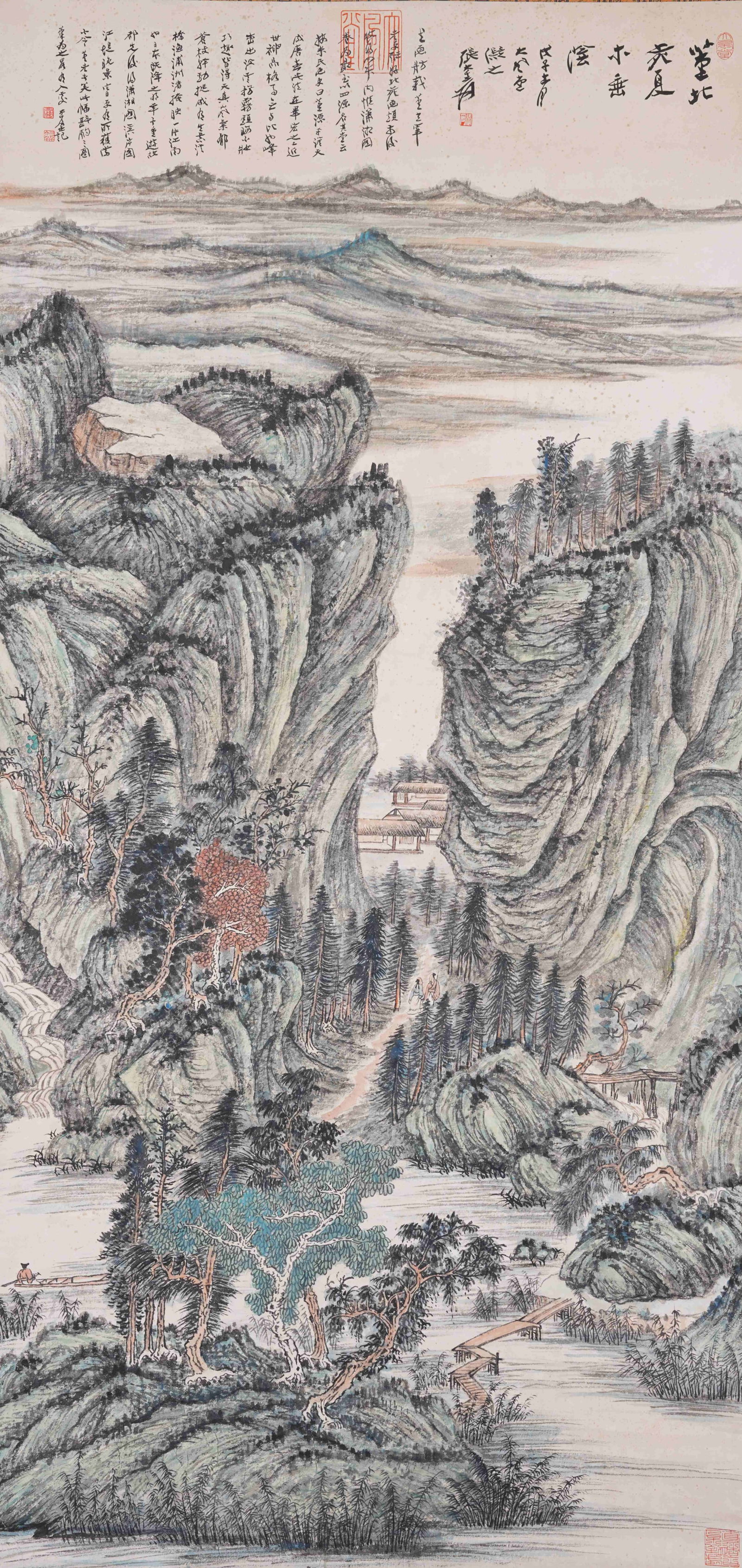 A LANDSCAPE PAINTING ON PAPER BY ZHANG DAQIAN.張大千 (1 of 14)