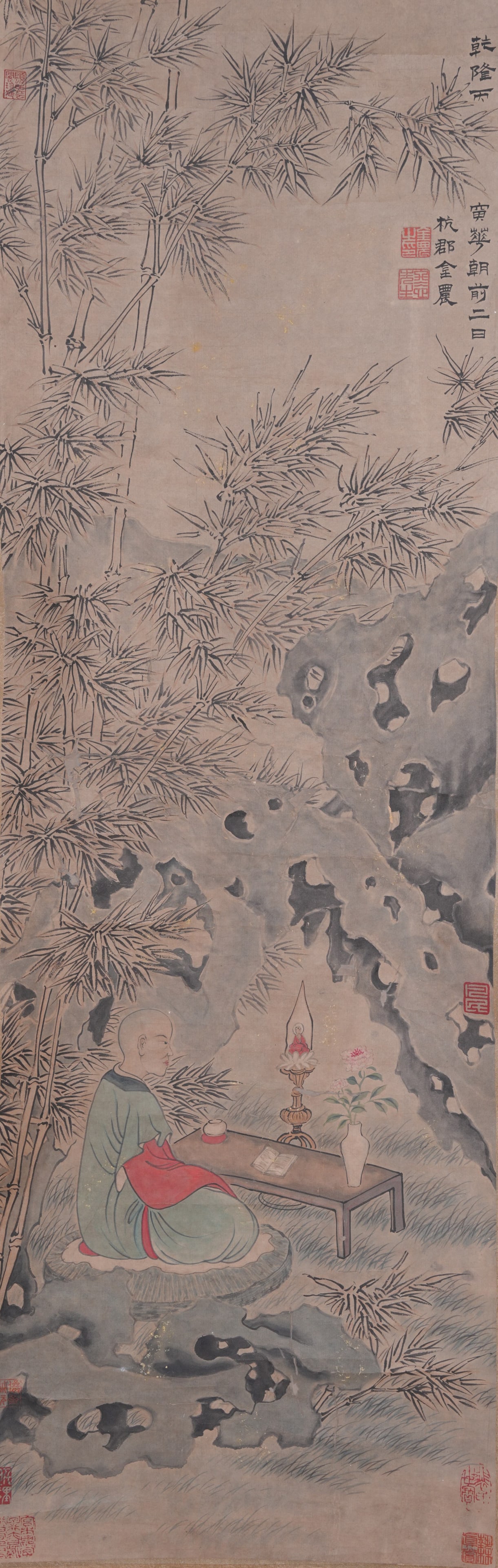 A FIGURE PAINTING ON PAPER BY JIN NONG.金農 (1 of 10)