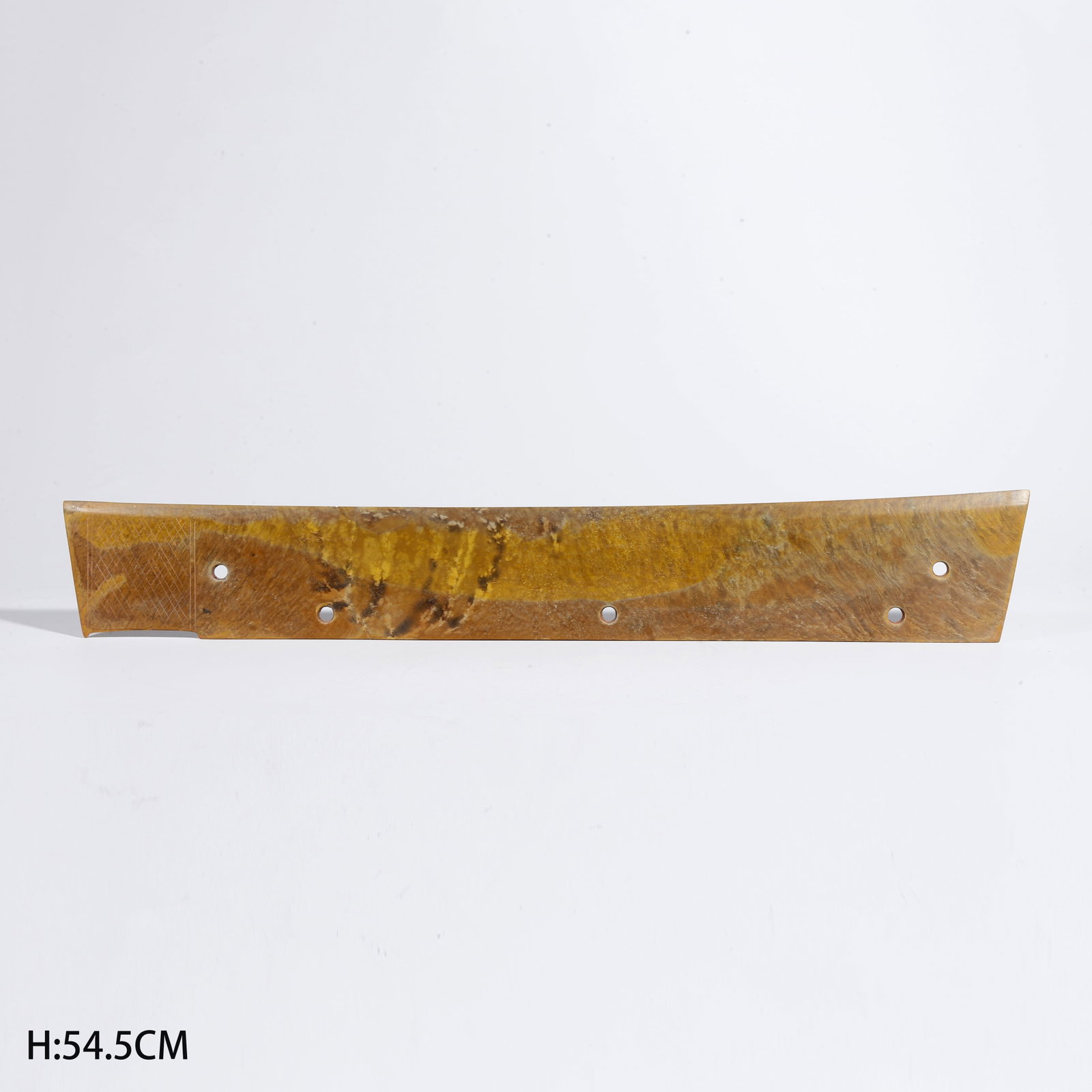 A ARCHAIC JADE CARVED FIVE-HOLE BLADE (1 of 10)