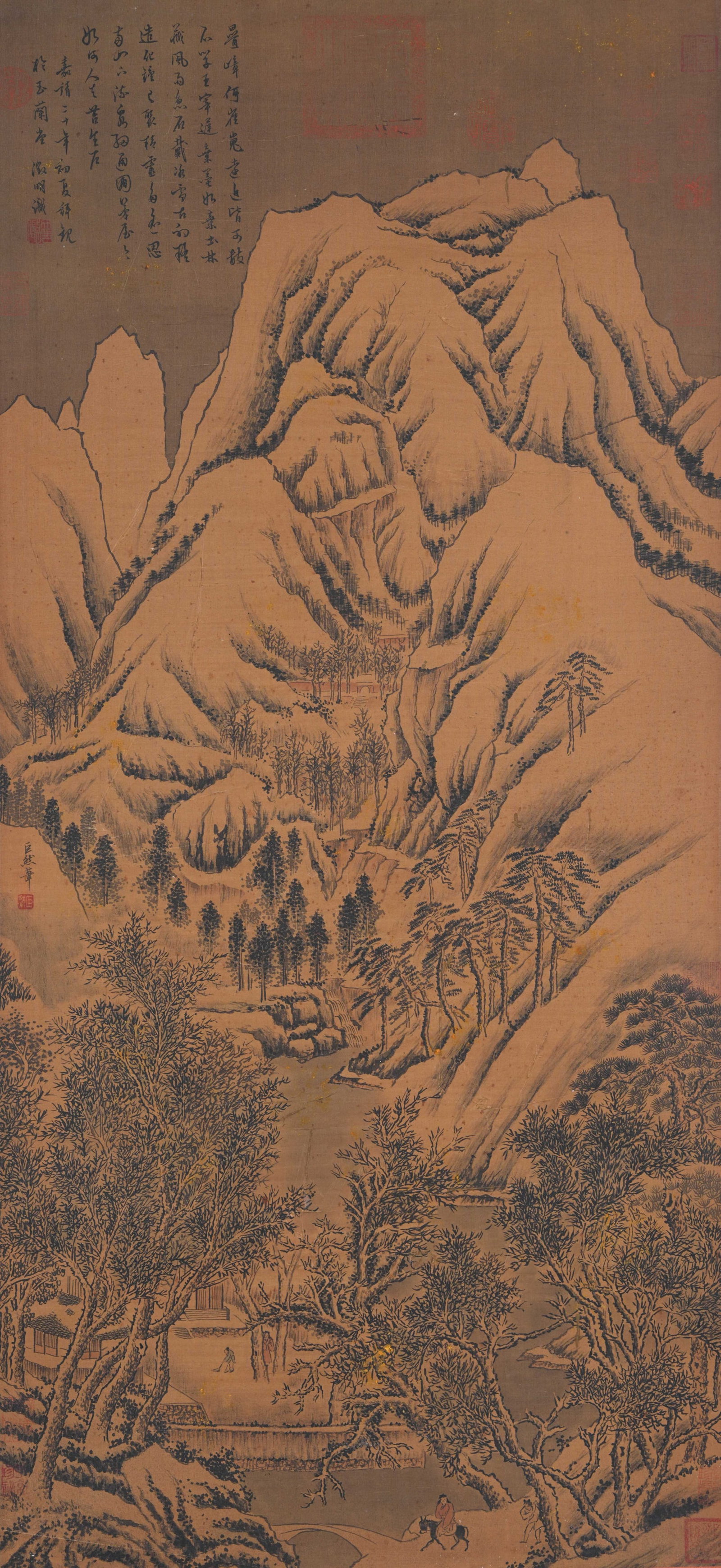 A LANDSCAPE PAINTING ON SILK BY JU RAN.巨然 (1 of 13)